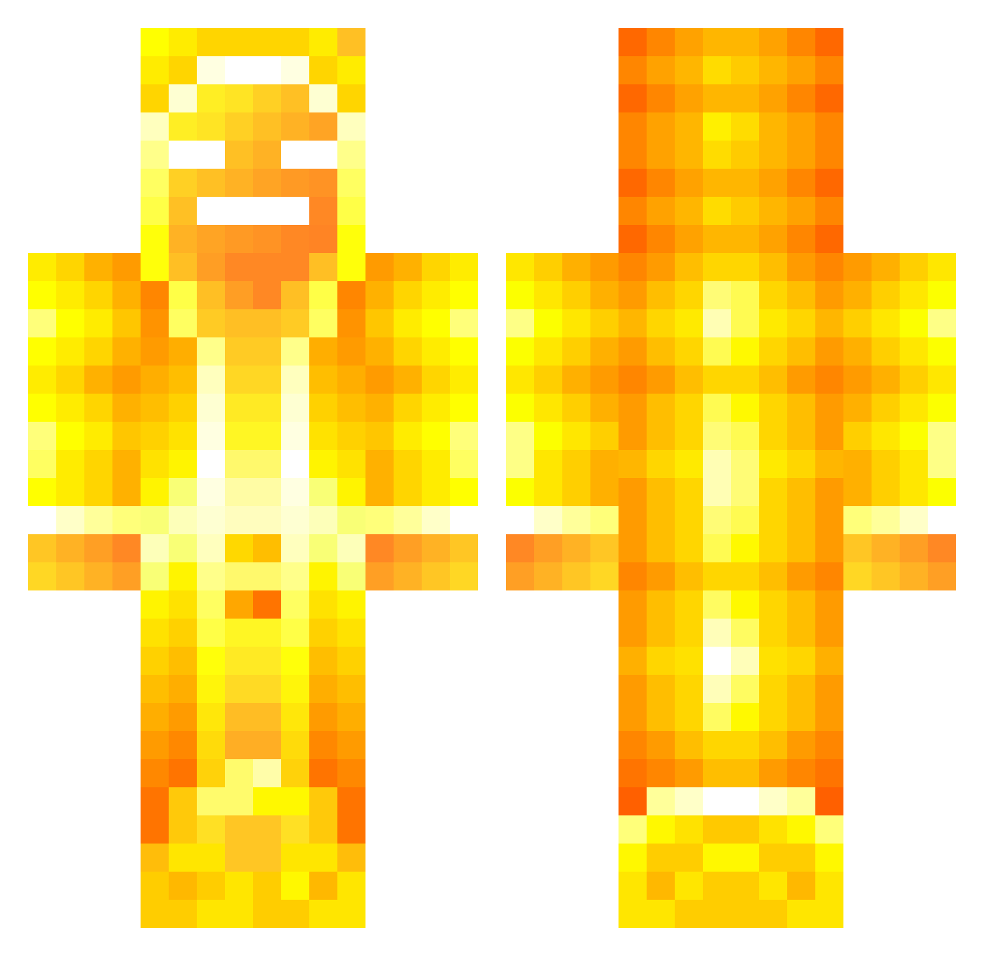 Myztaix Minecraft skin, front and back view