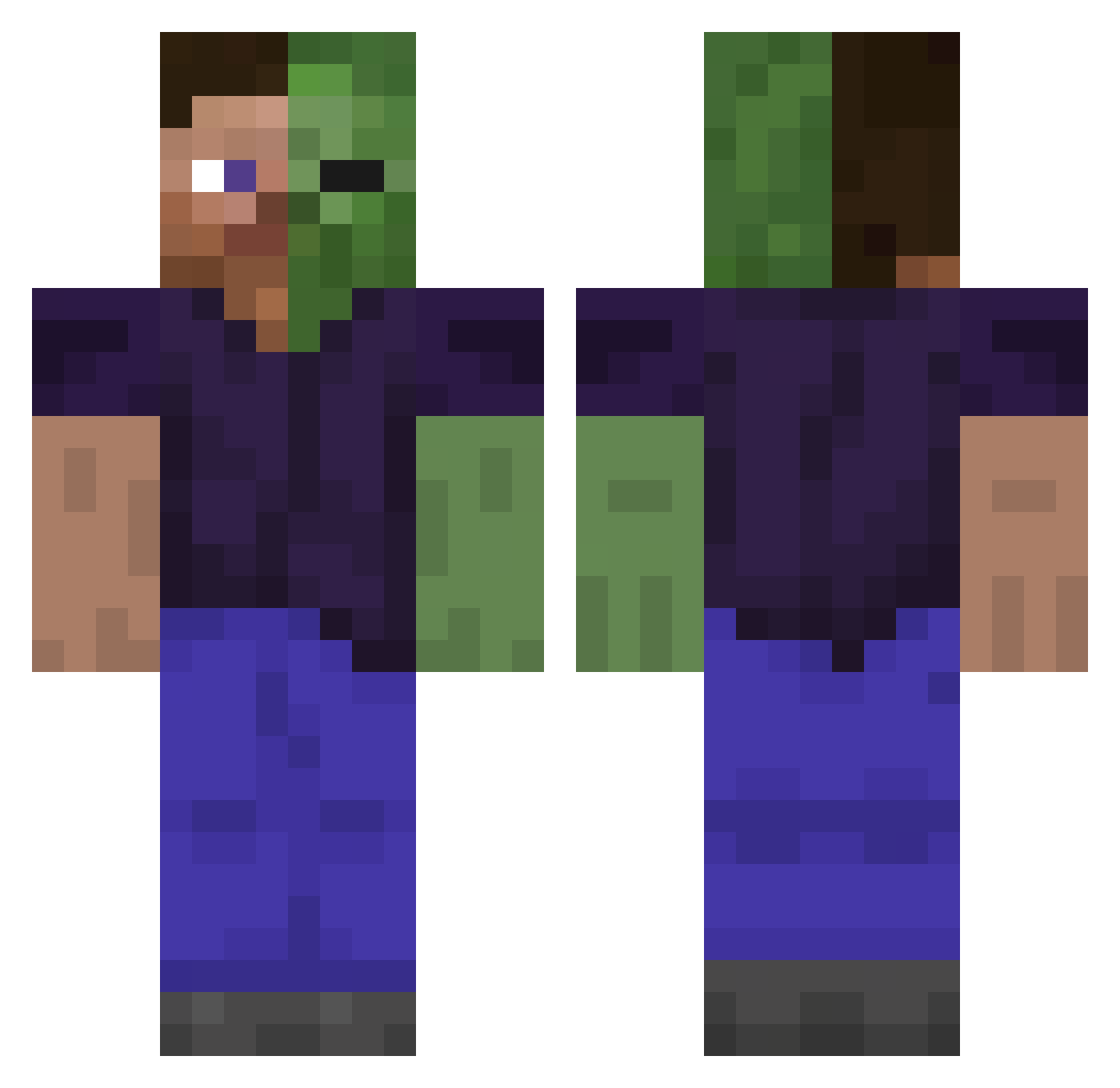 Uszatekes Minecraft skin, front and back view