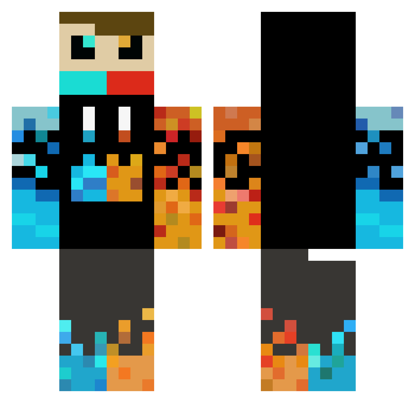 Darrelladmr Minecraft skin, front and back view