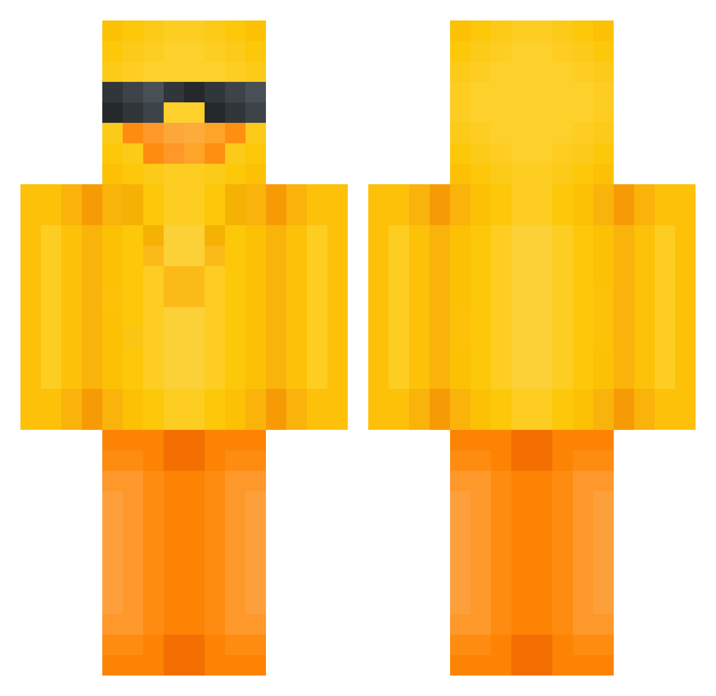 Thurzinxkz Minecraft skin, front and back view