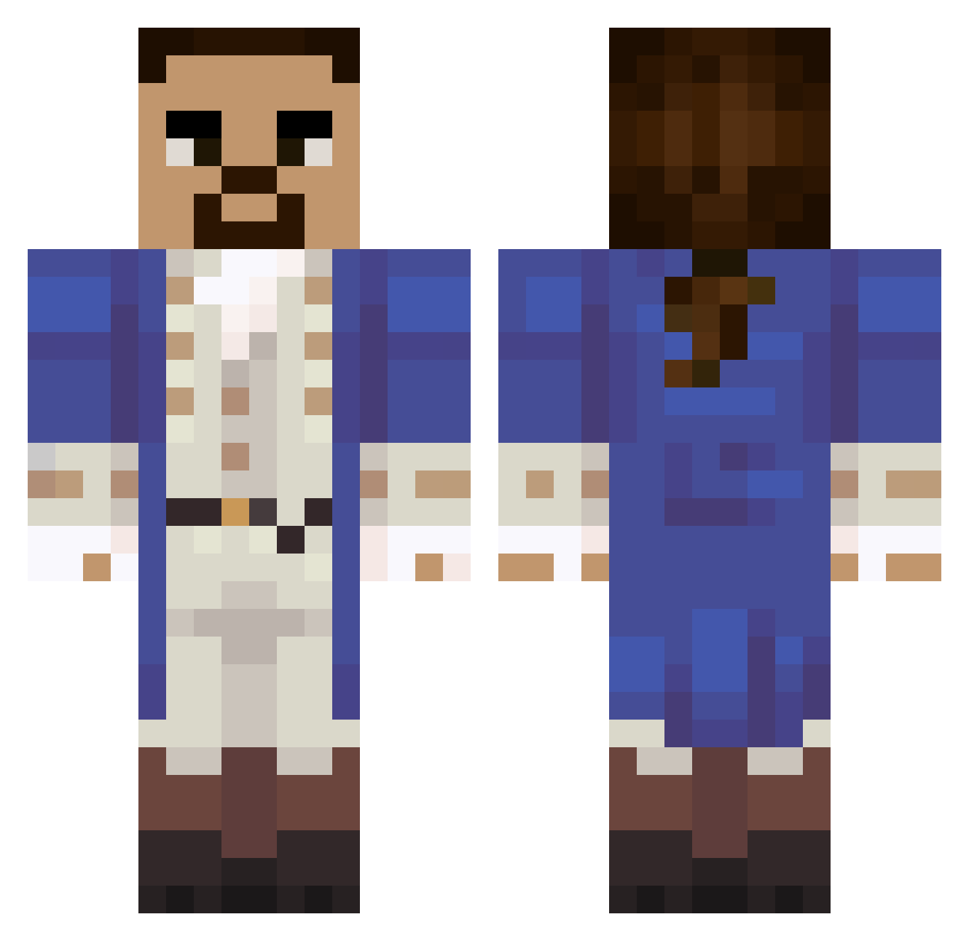 otxe Minecraft skin, front and back view