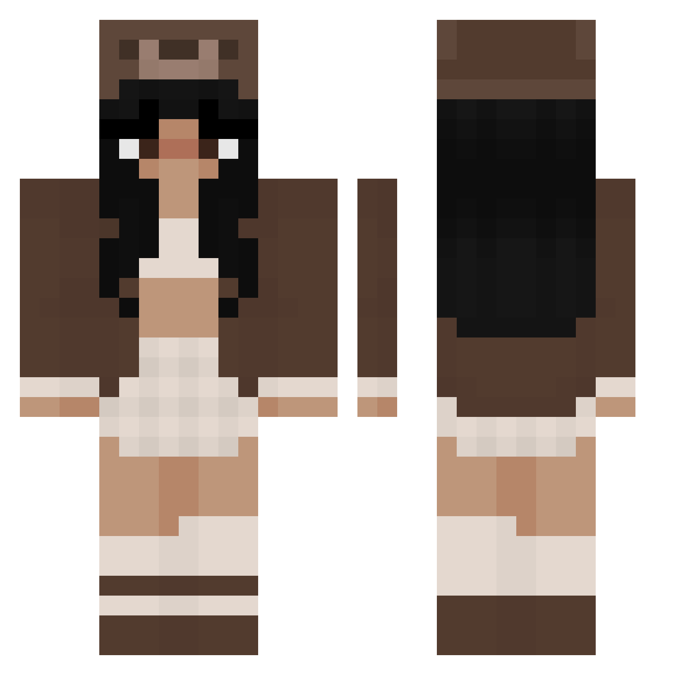 Vampiresca Minecraft skin, front and back view