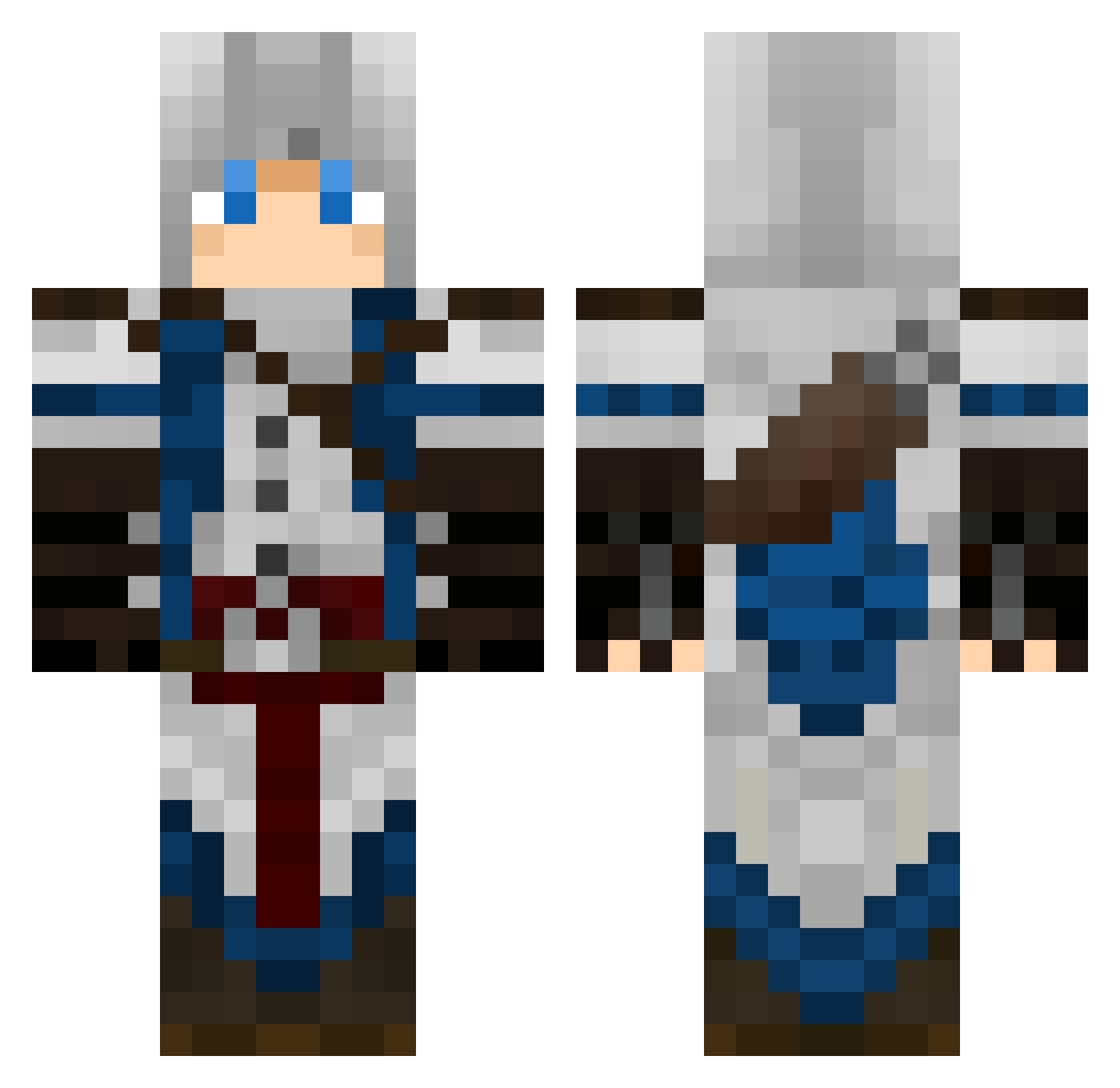 sophisticate Minecraft skin, front and back view