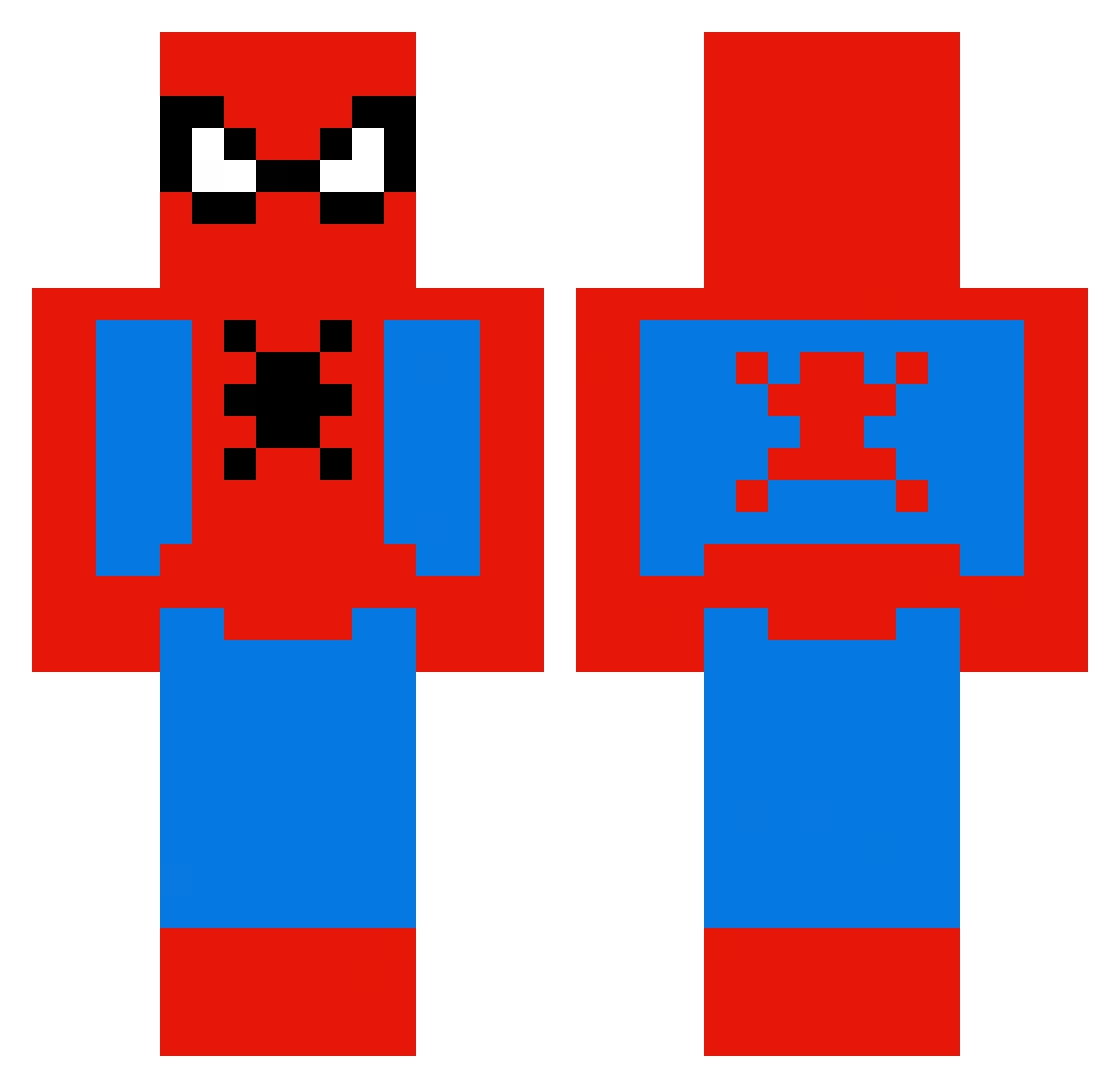 BLOCKHEAD121 Minecraft skin, front and back view