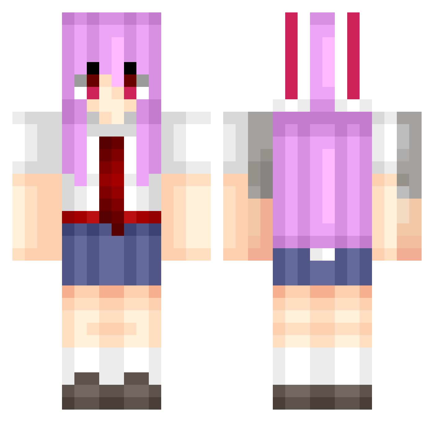 cricks Minecraft skin, front and back view
