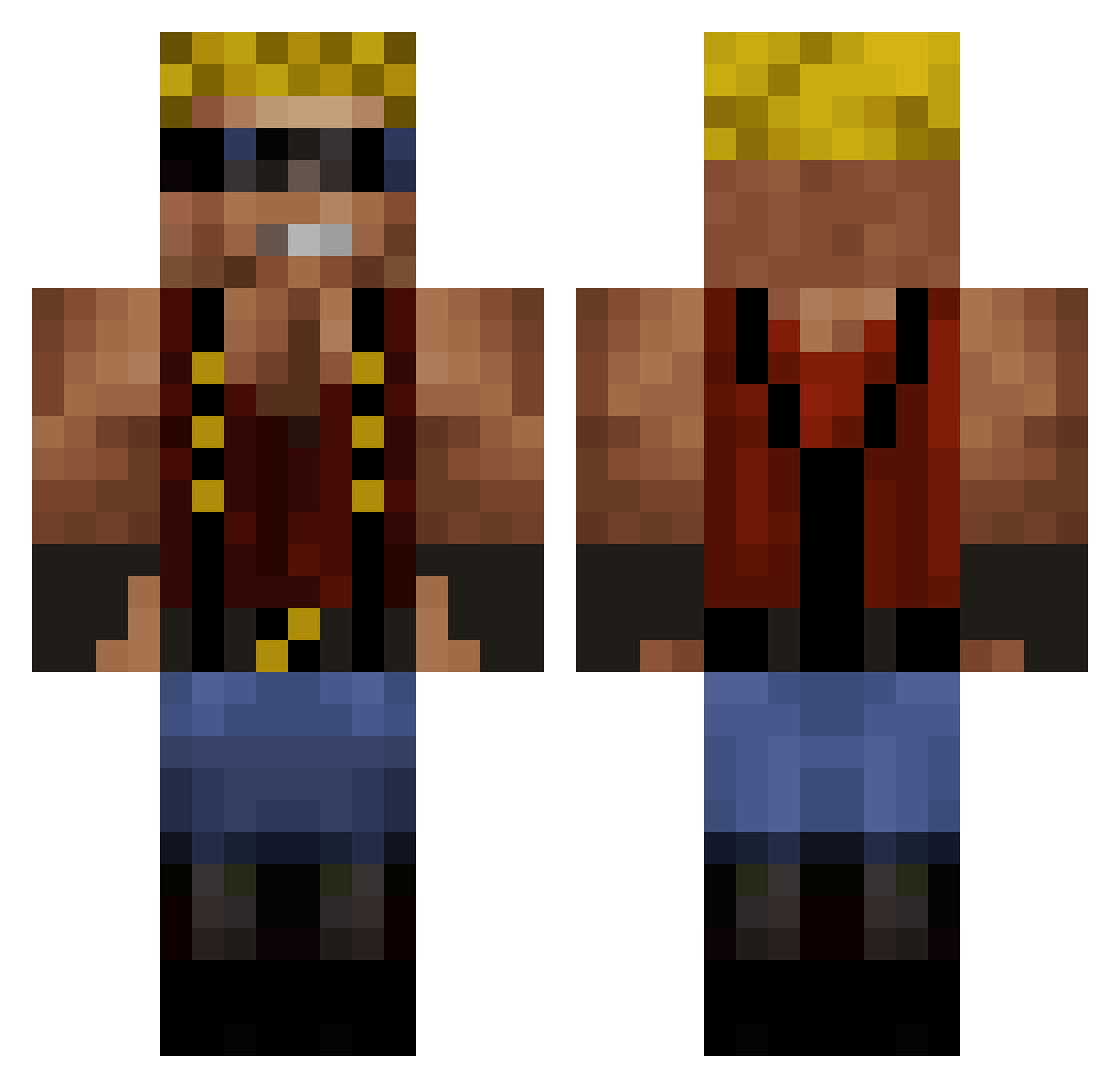Deposition Minecraft skin, front and back view