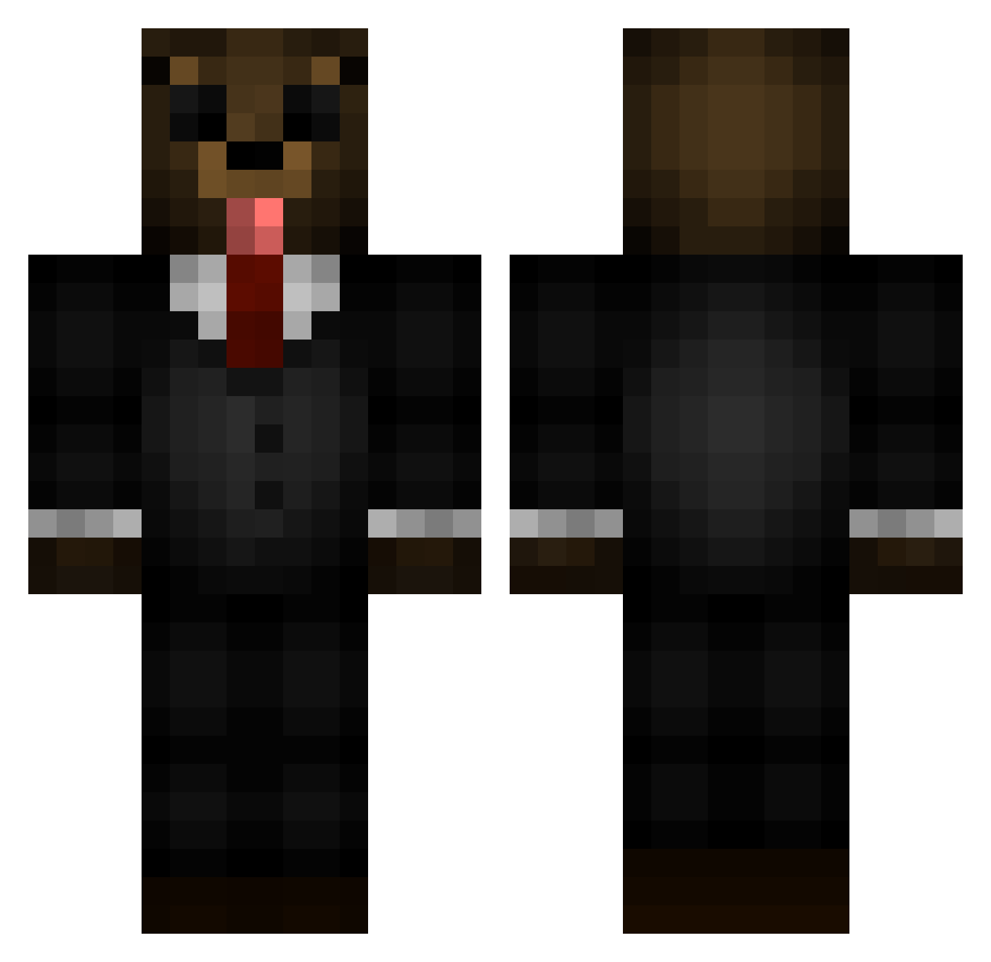 SrF3D3L0L0 Minecraft skin, front and back view