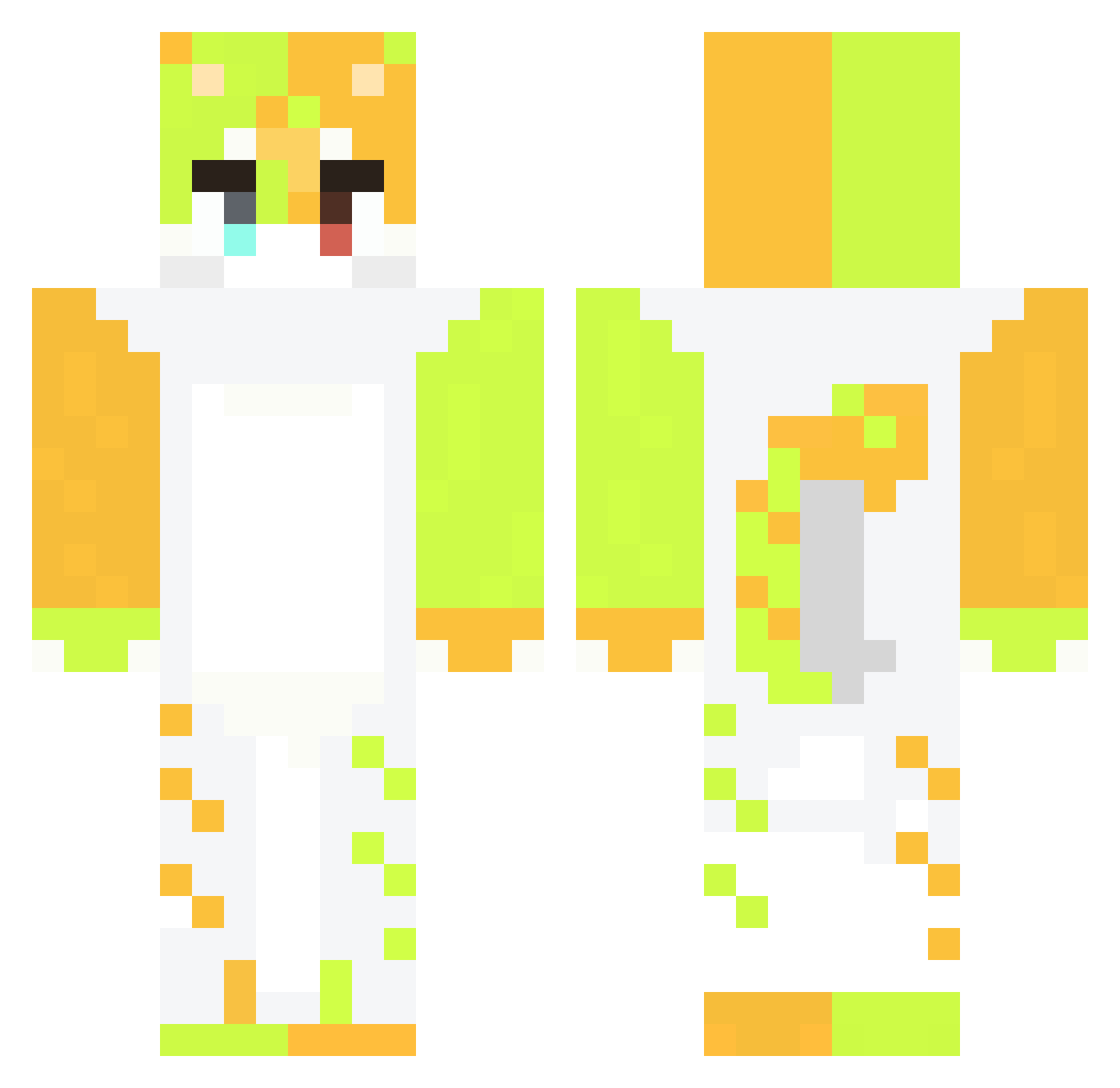 xp0213 Minecraft skin, front and back view