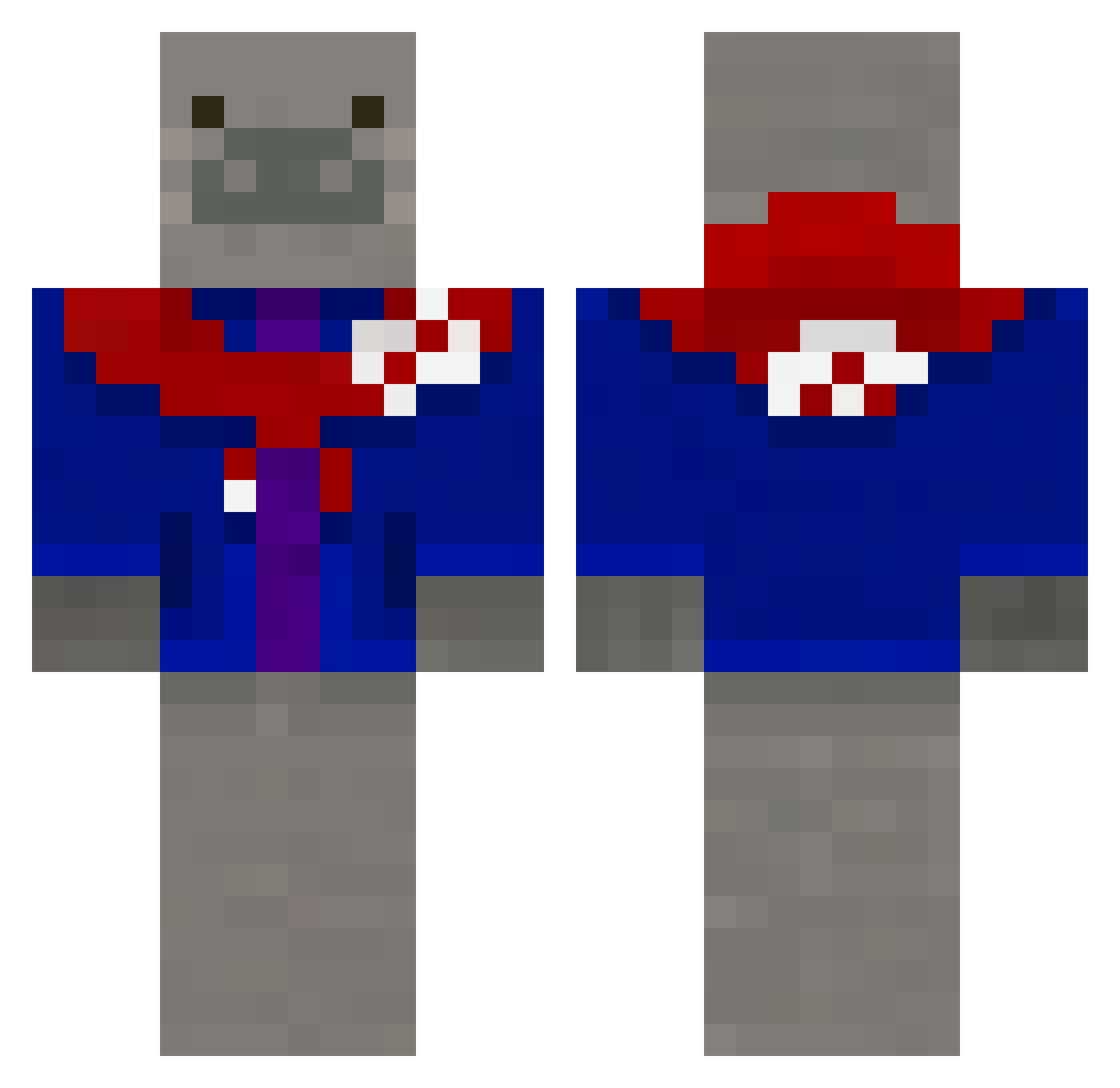 lohokii Minecraft skin, front and back view