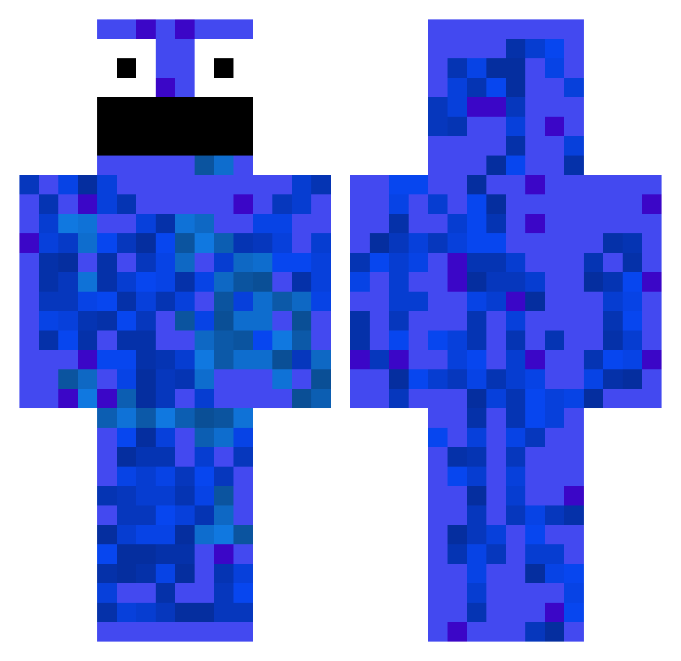 toastmanbrown Minecraft skin, front and back view