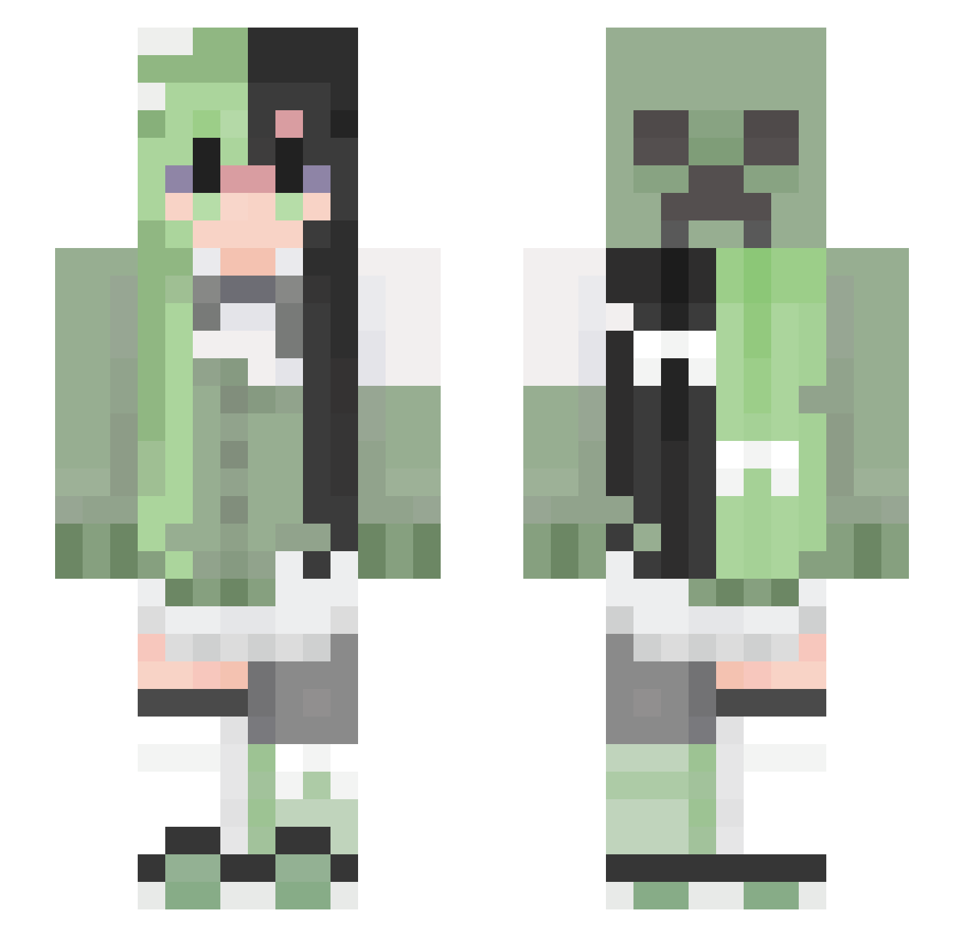 StarlightMoonbow Minecraft skin, front and back view