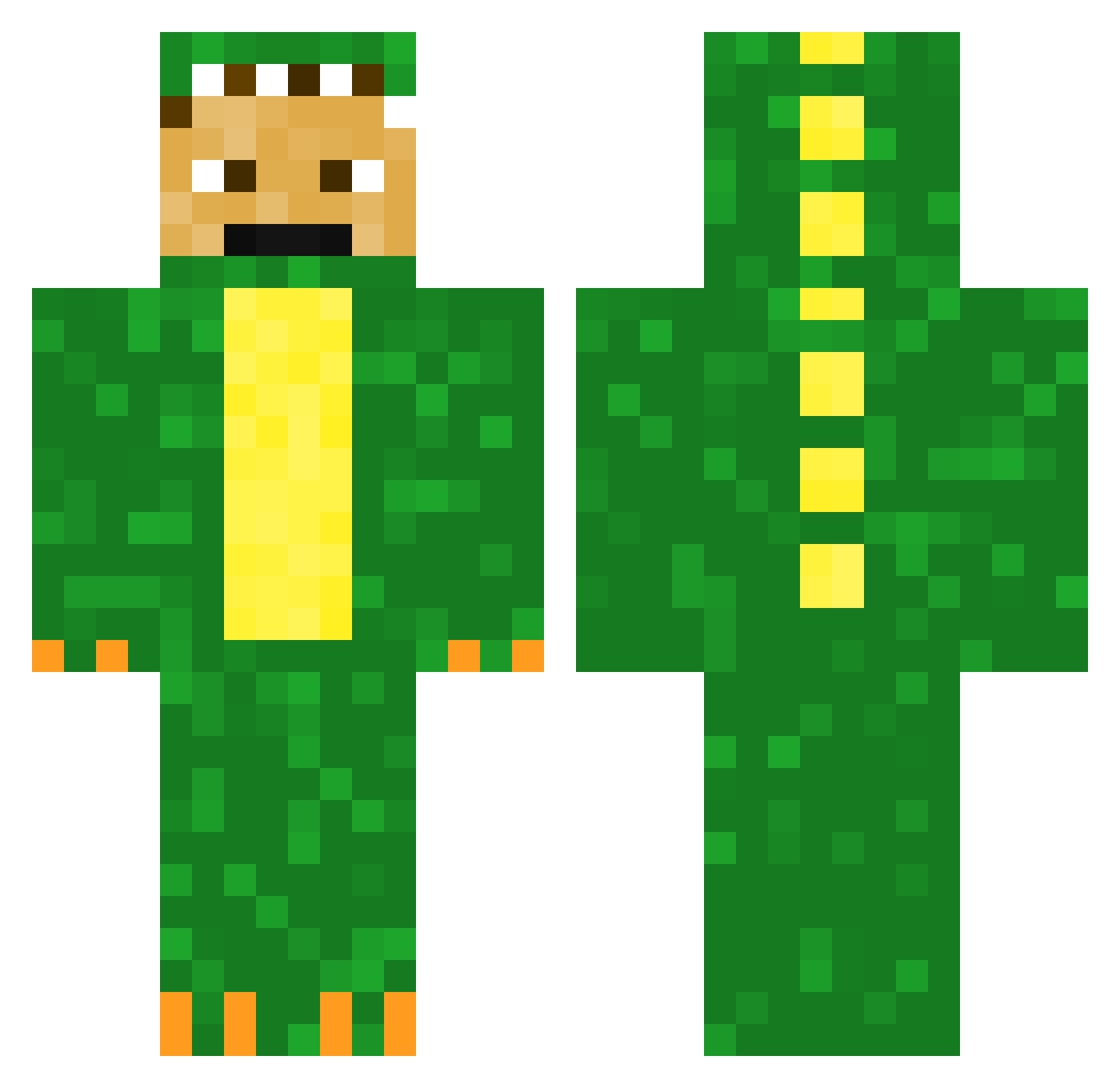 Sarasavage Minecraft skin, front and back view