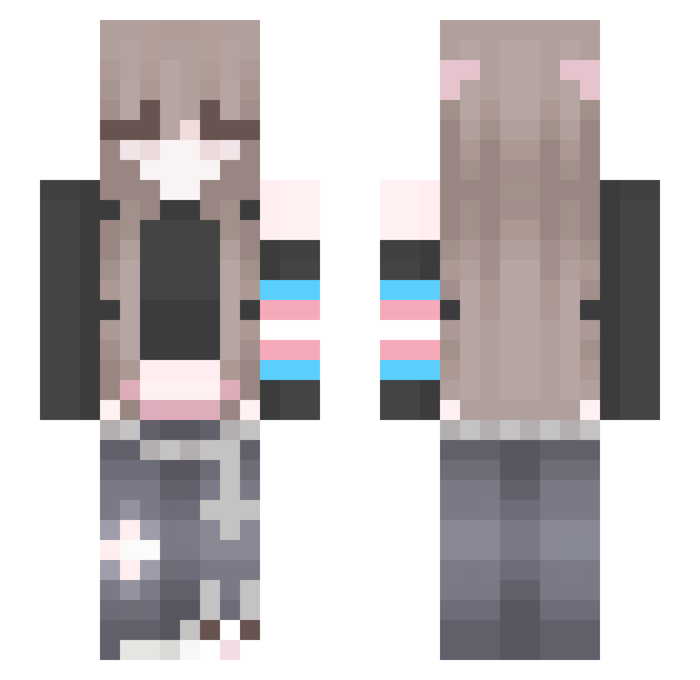 Blueee2909 Minecraft skin, front and back view