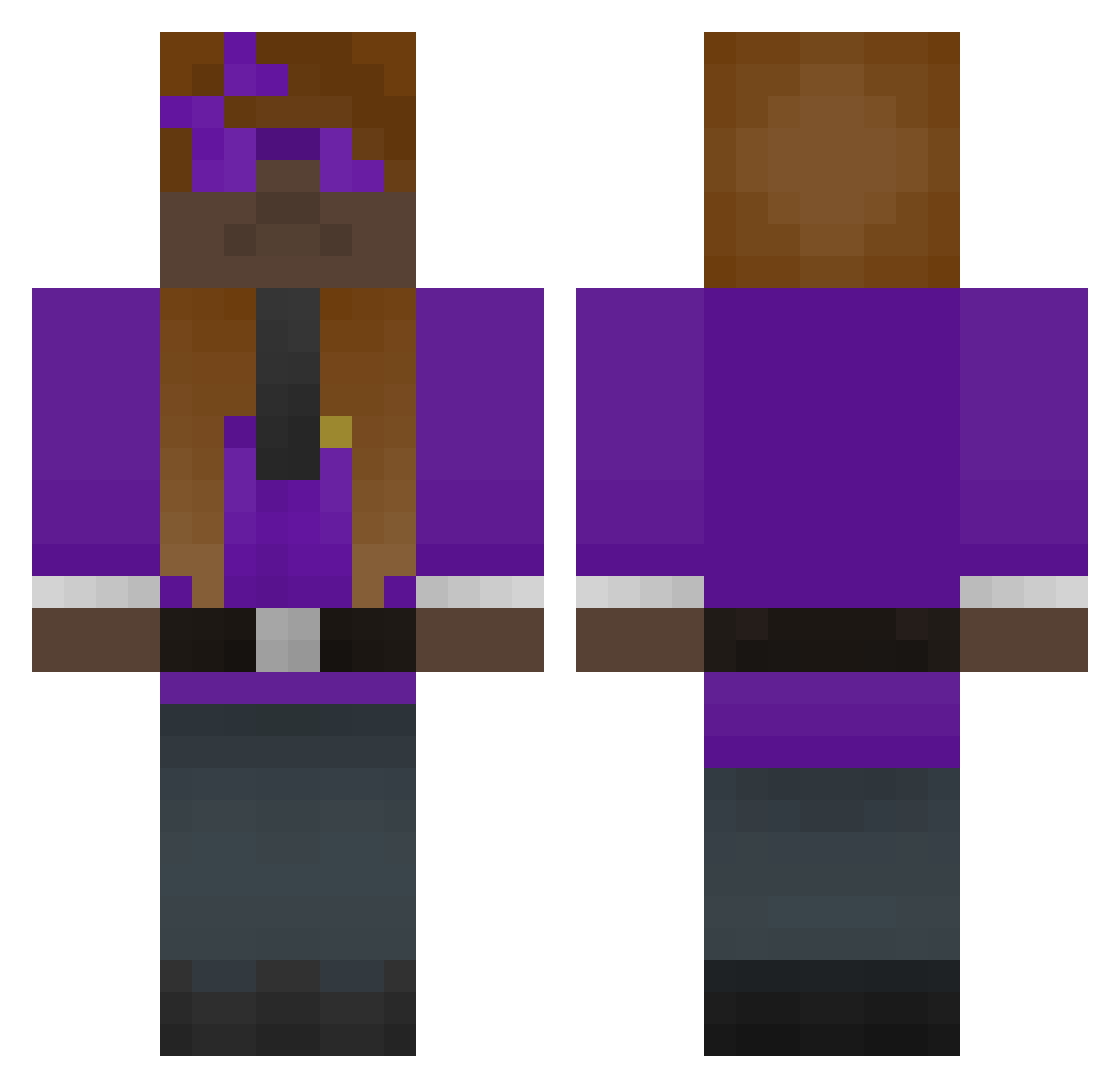 Stilles Minecraft skin, front and back view