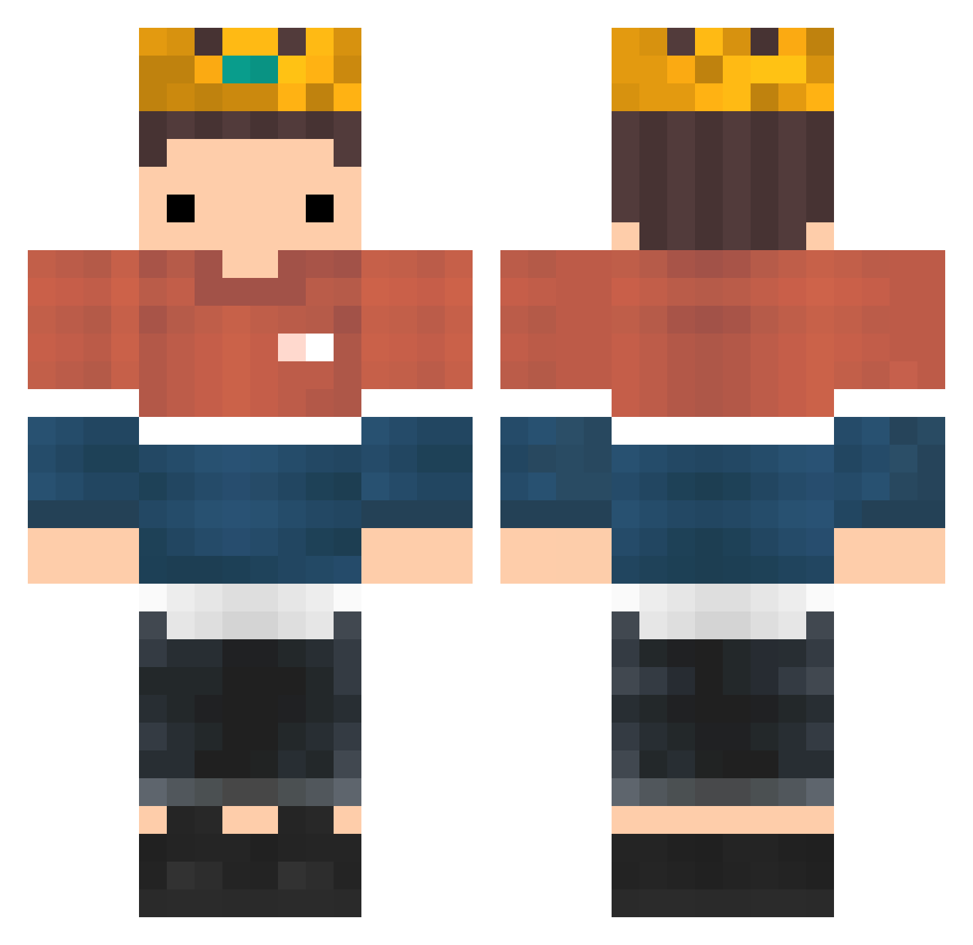 Steeved Minecraft skin, front and back view