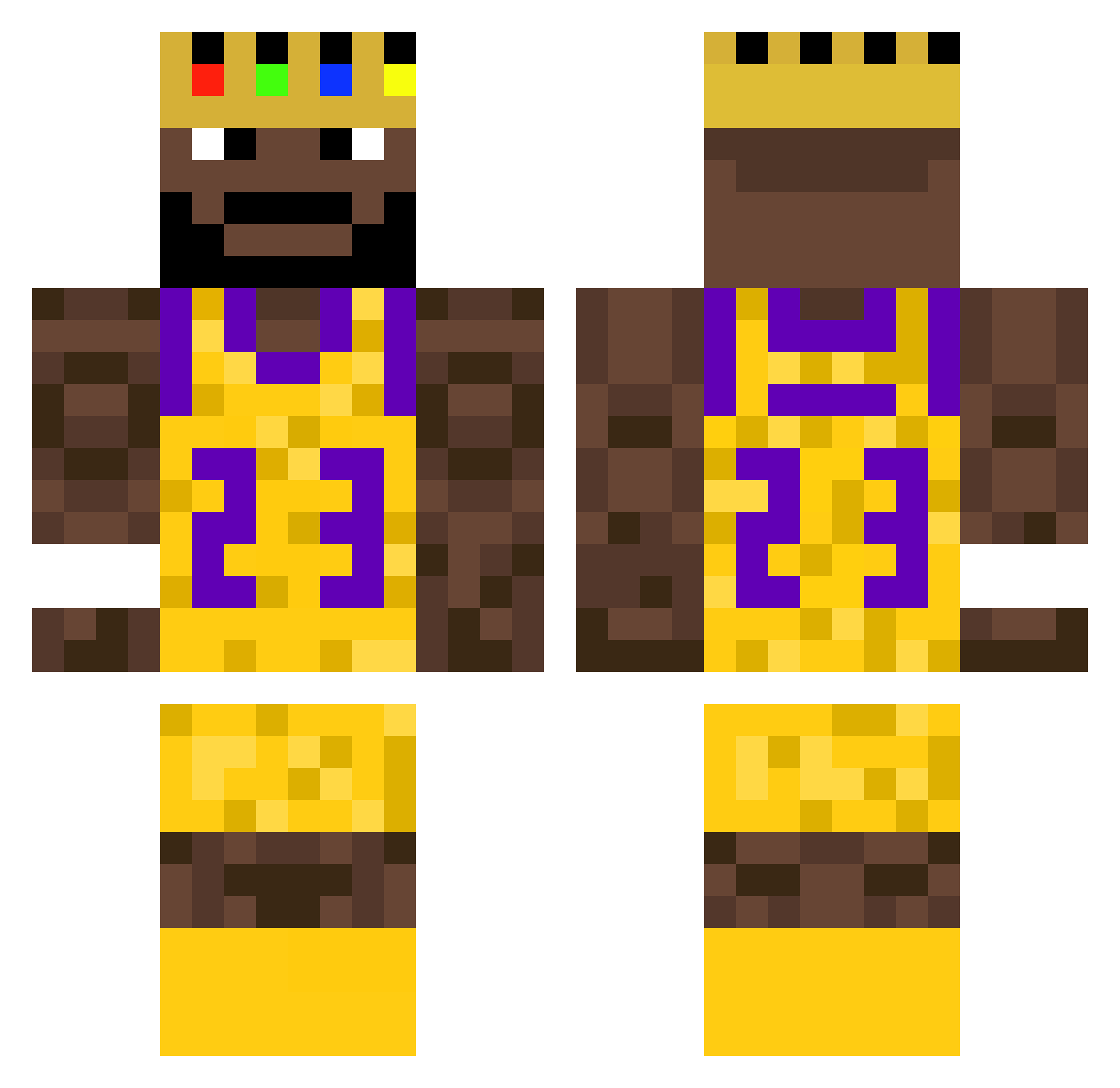 KINGPETER1013 Minecraft skin, front and back view