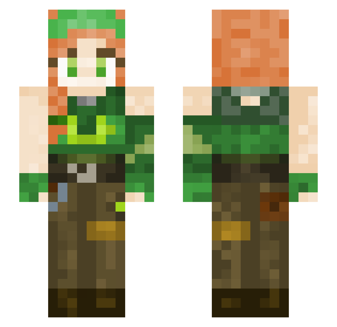 TechLivesInATree Minecraft skin, front and back view