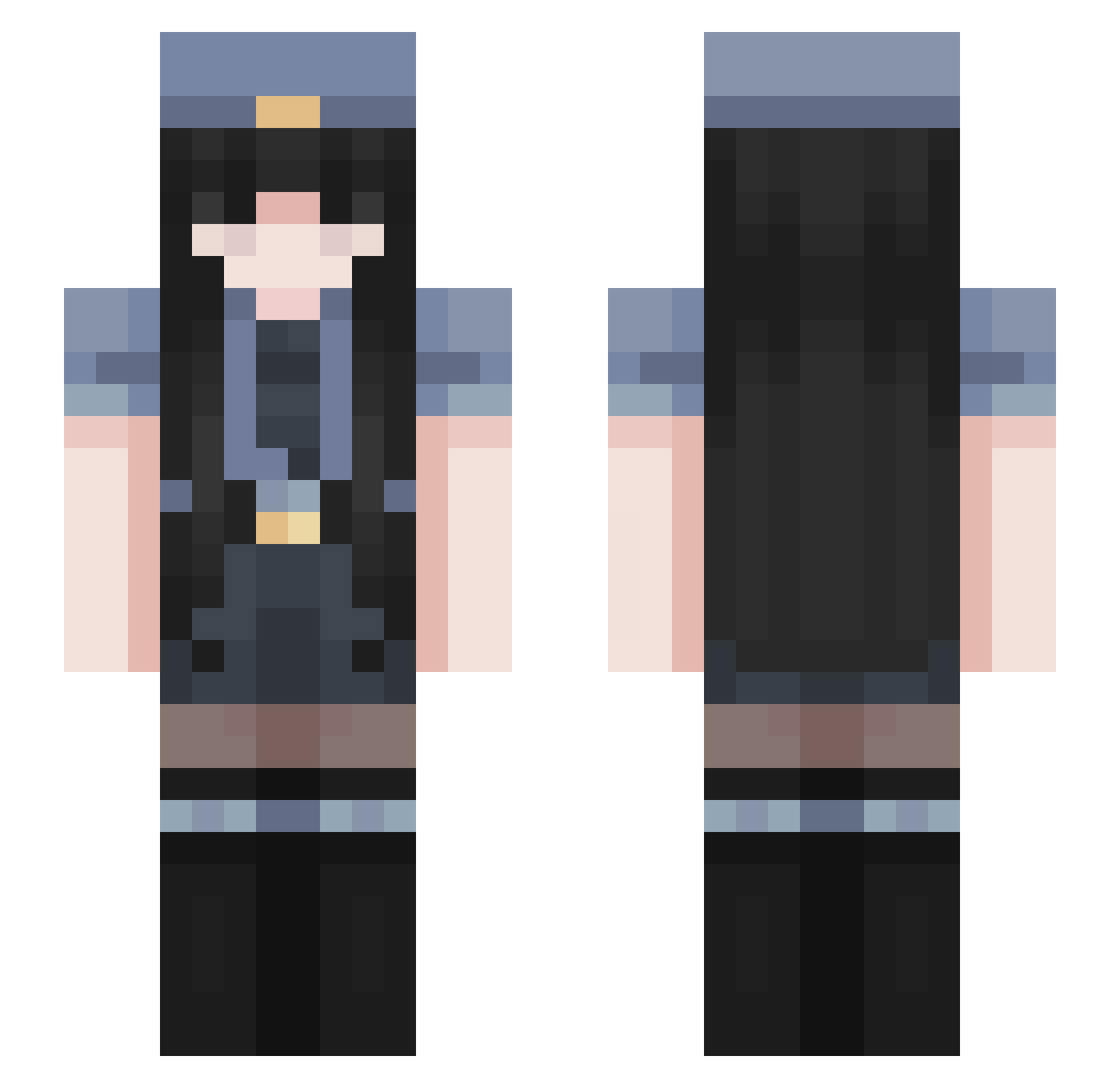 CelestaRai Minecraft skin, front and back view