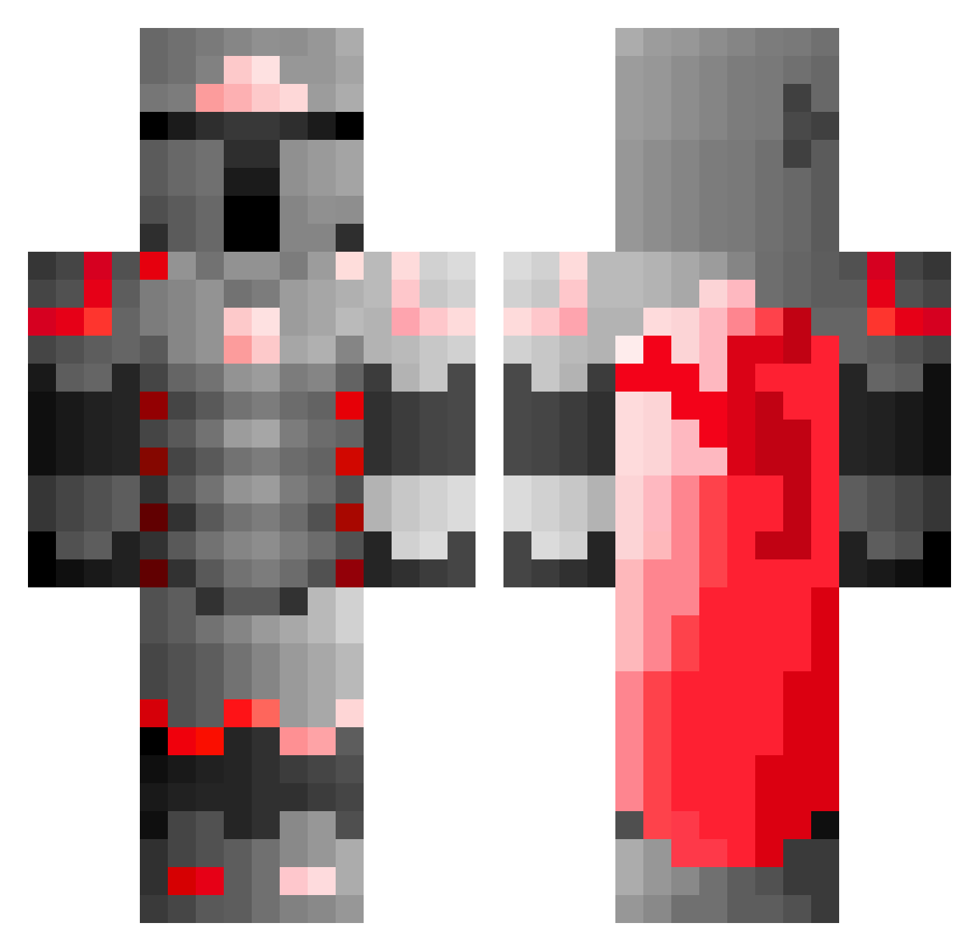 Vortex2424 Minecraft skin, front and back view