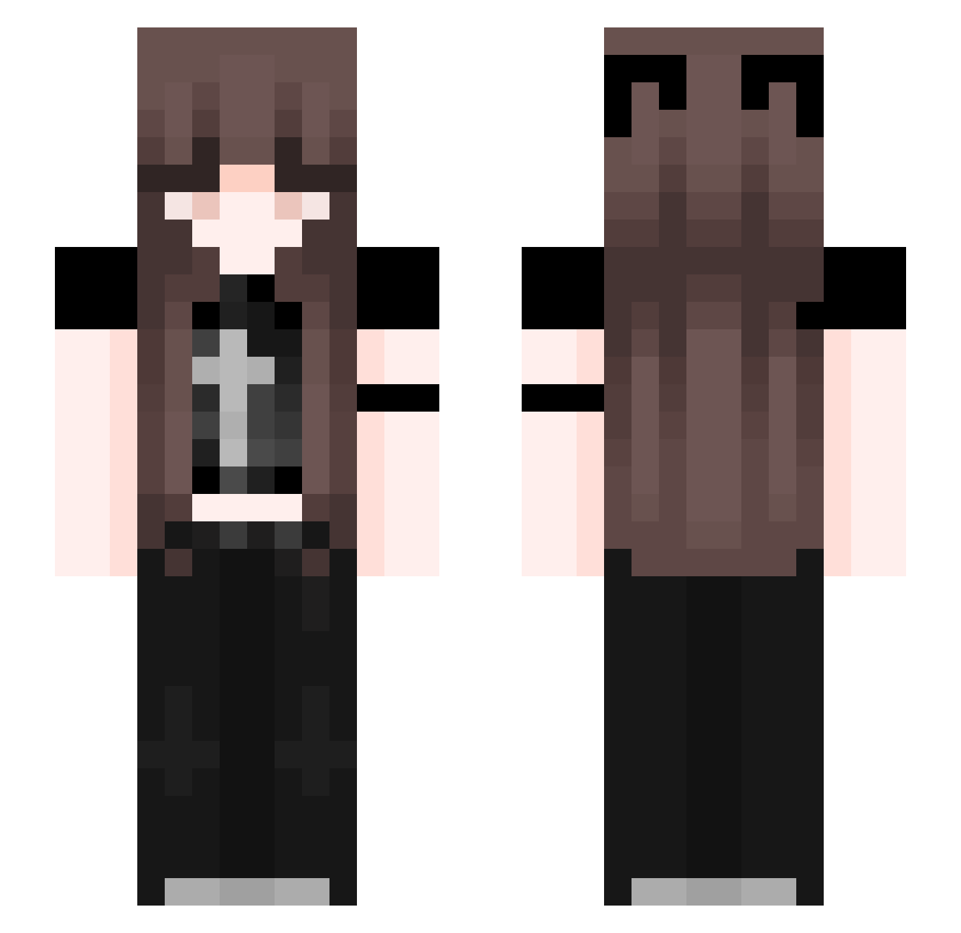 WhyChase Minecraft skin, front and back view