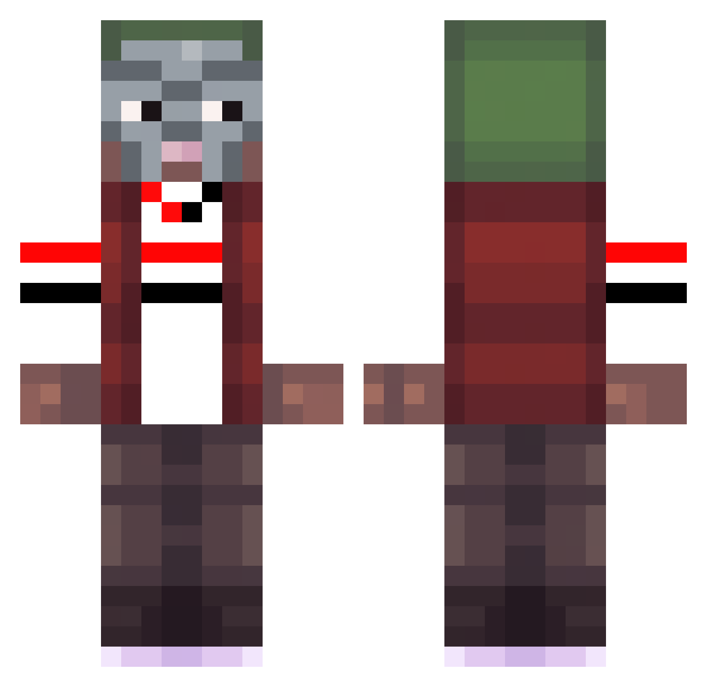 Lucao6969 Minecraft skin, front and back view