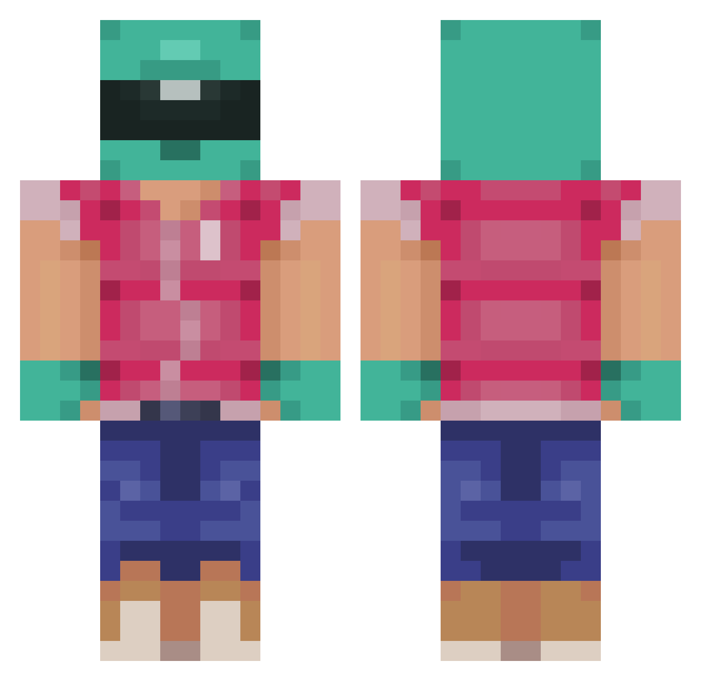 vvingspan Minecraft skin, front and back view