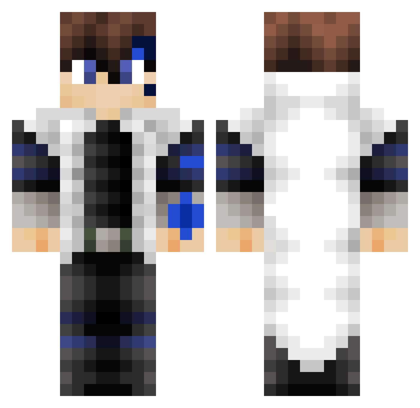 Rufybruhz Minecraft skin, front and back view
