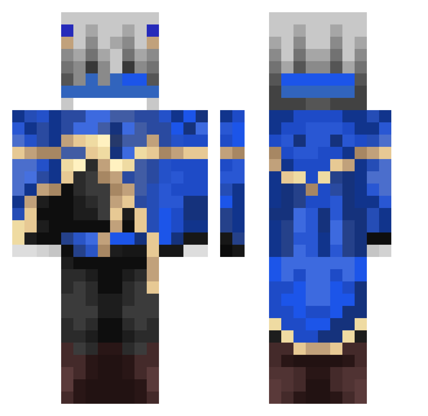 PowerNomadeV4 Minecraft skin, front and back view