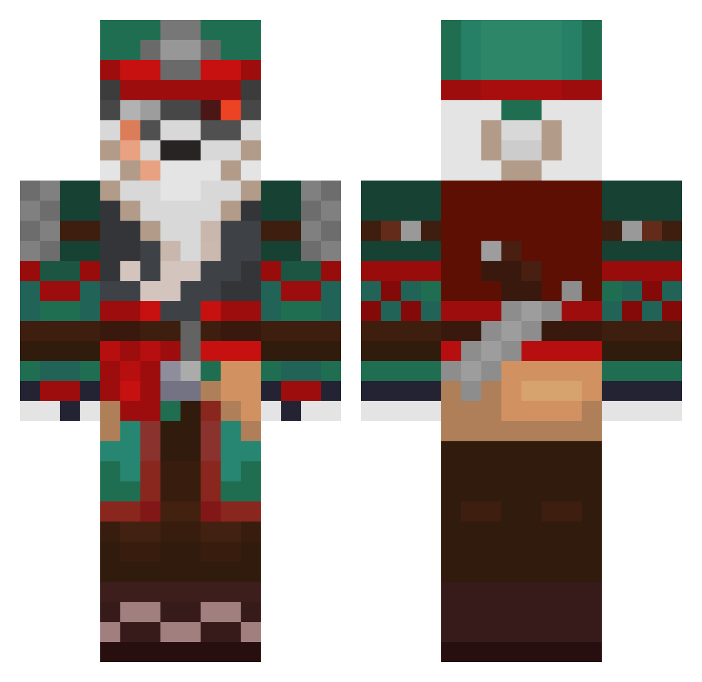 wwwSora Minecraft skin, front and back view