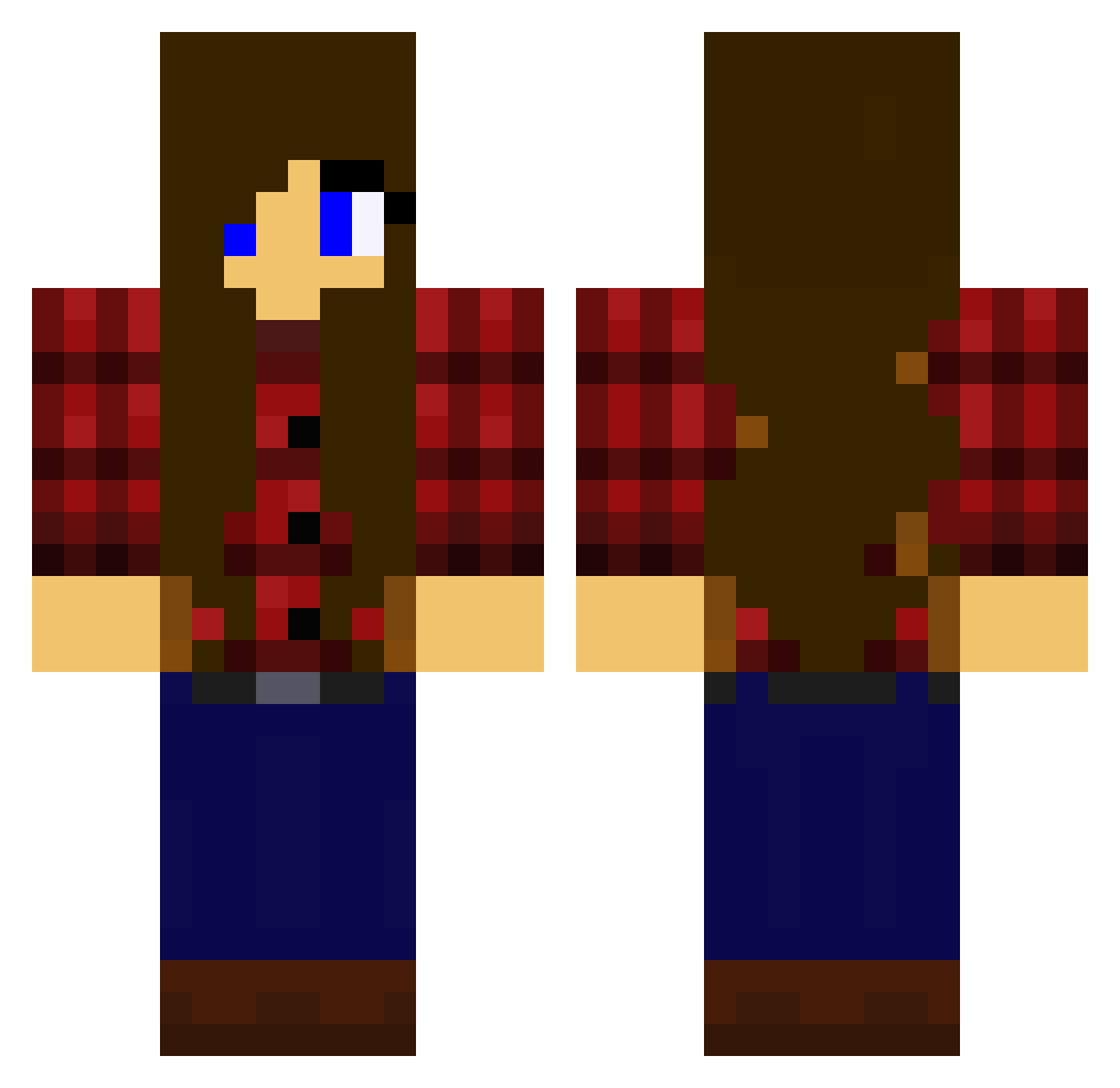 jayme Minecraft skin, front and back view