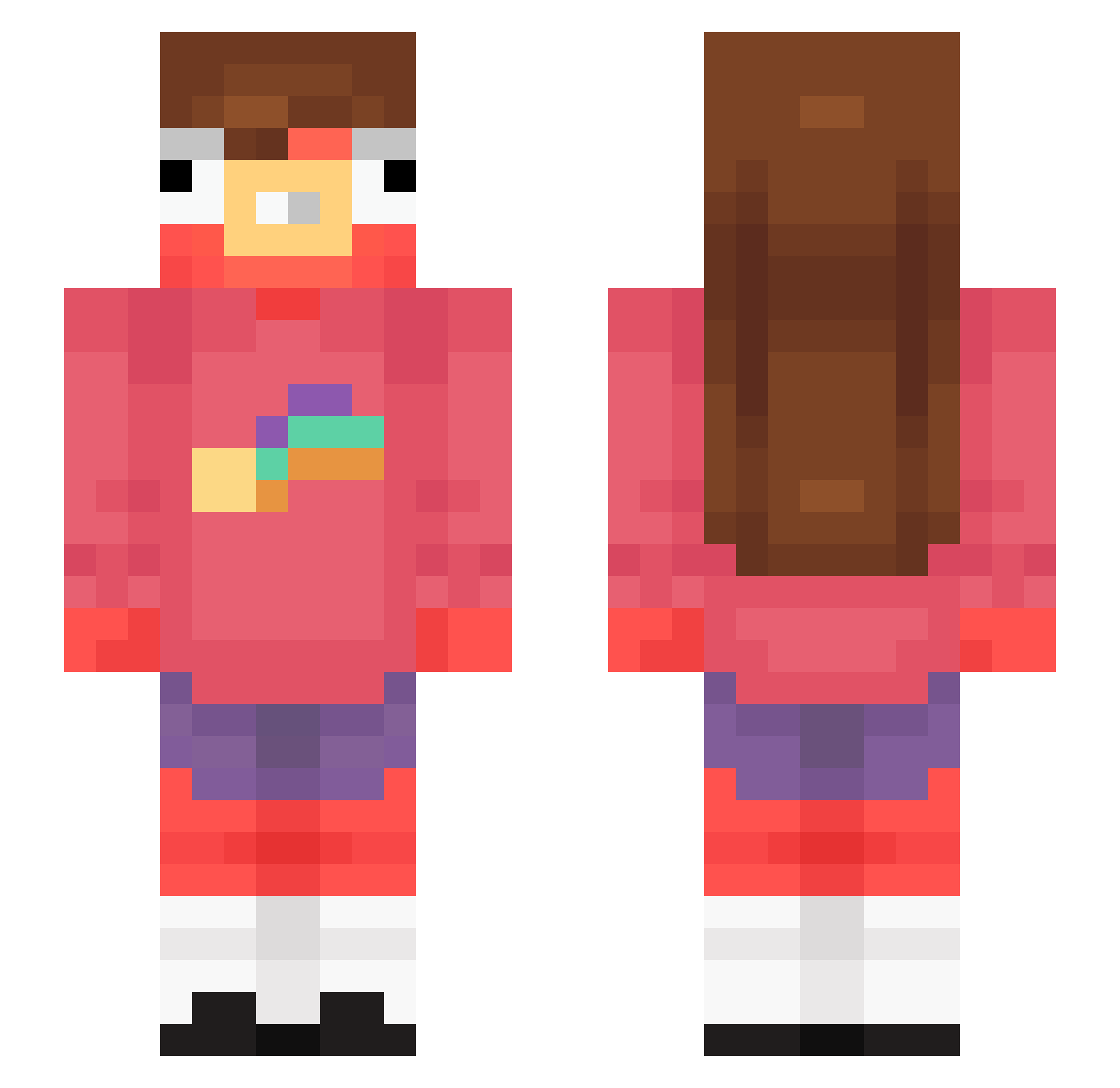 SpikedBiscuit40 Minecraft skin, front and back view
