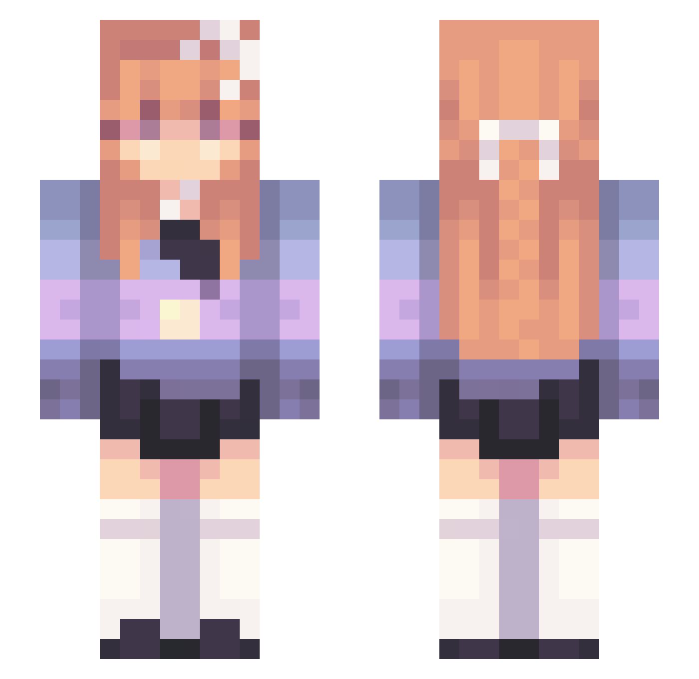 SangriaDye Minecraft skin, front and back view