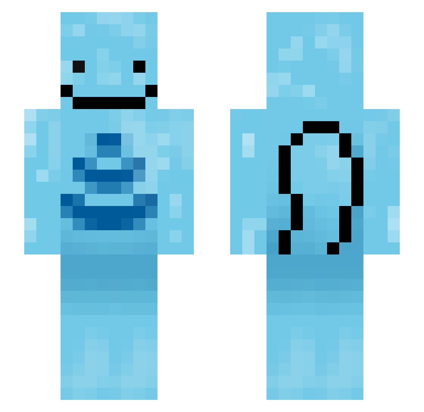 Wojper Minecraft skin, front and back view