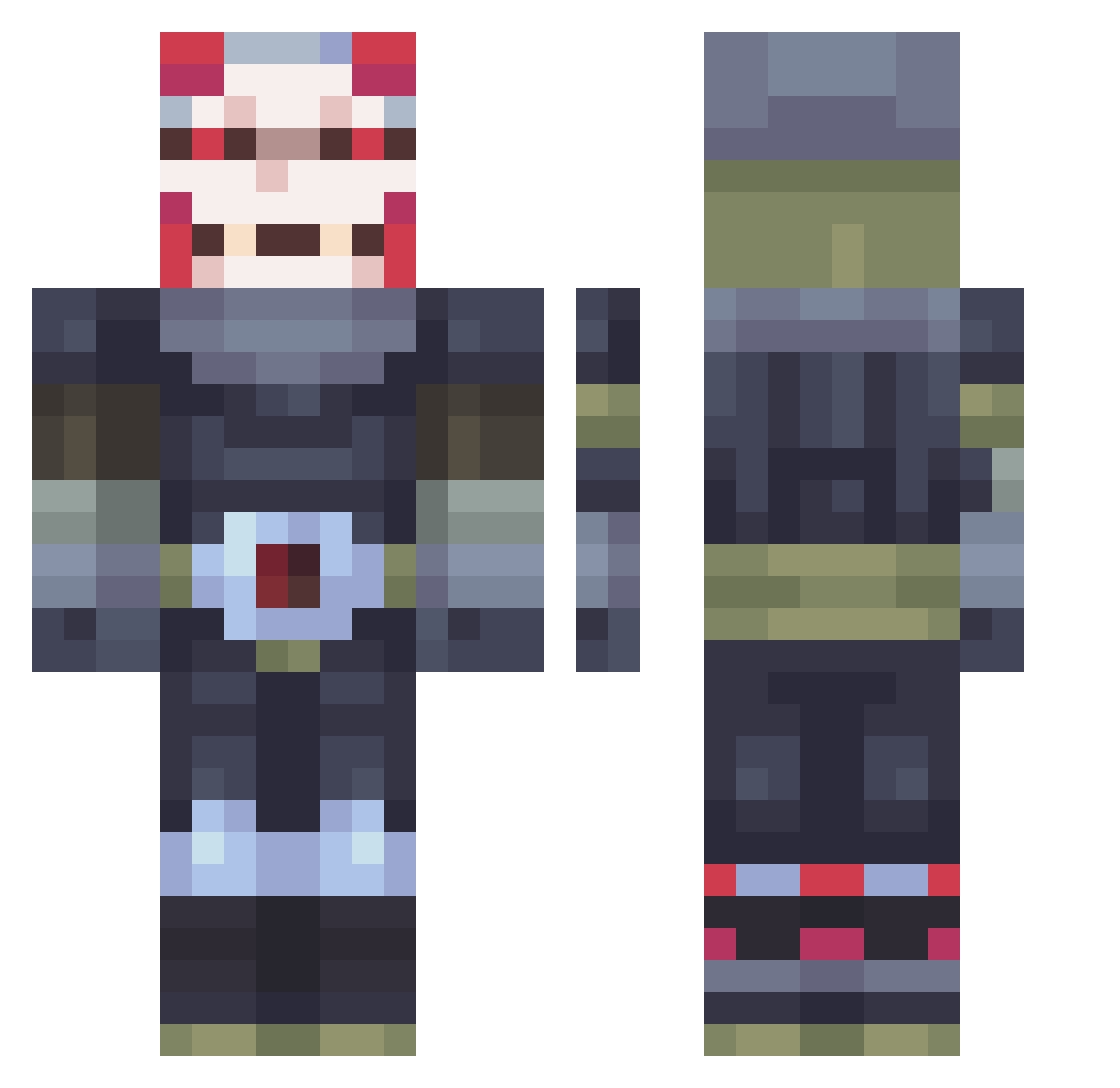Chabot Minecraft skin, front and back view