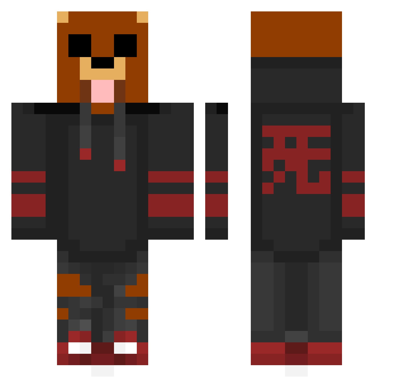ZerandYT2 Minecraft skin, front and back view