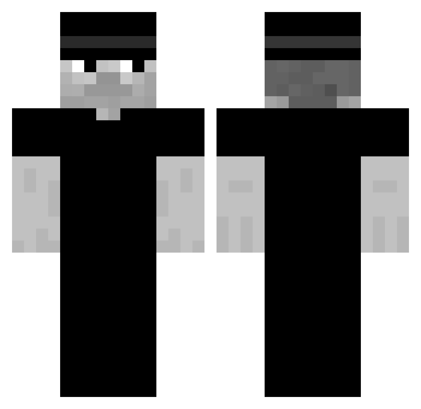 FantanaBlack Minecraft skin, front and back view