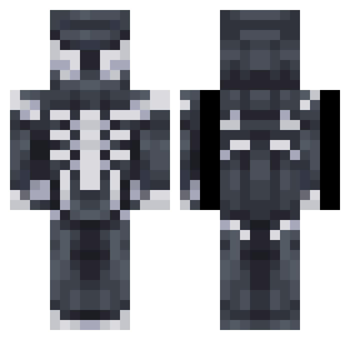 Praatys Minecraft skin, front and back view