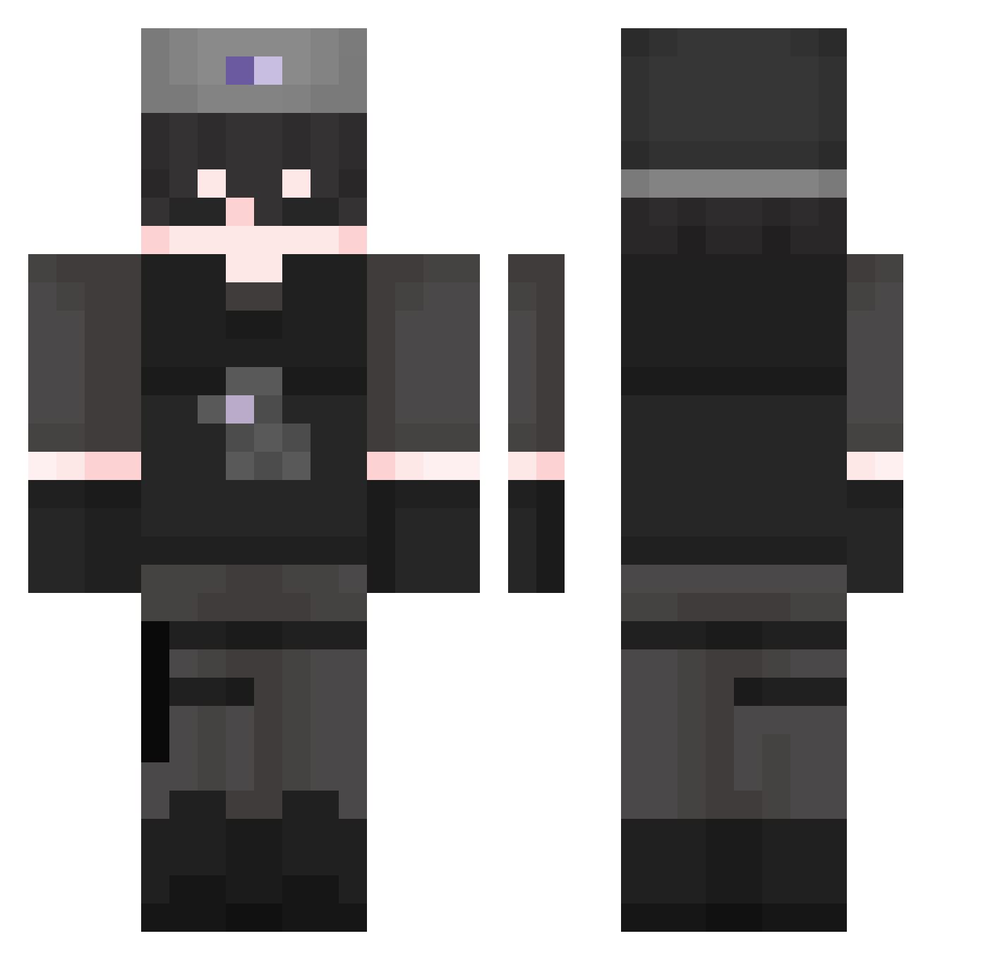ride_cow Minecraft skin, front and back view
