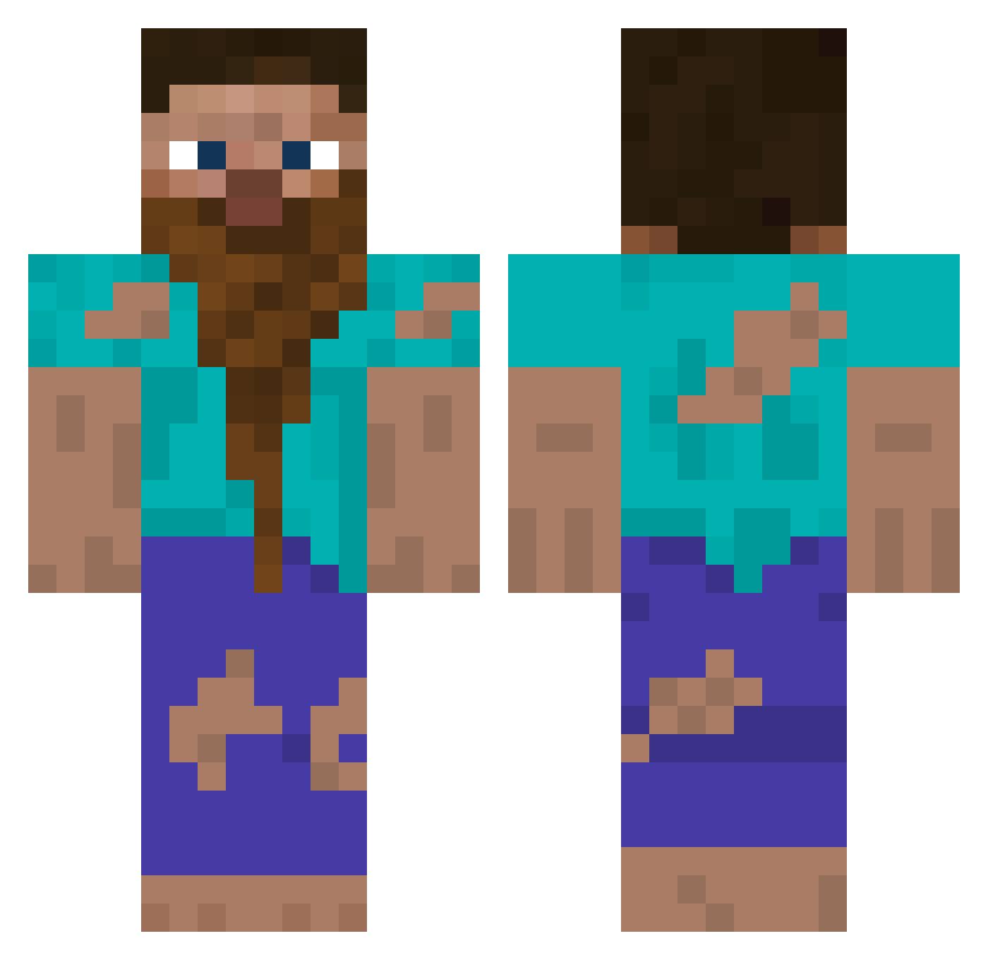 D0ck1312 Minecraft skin, front and back view