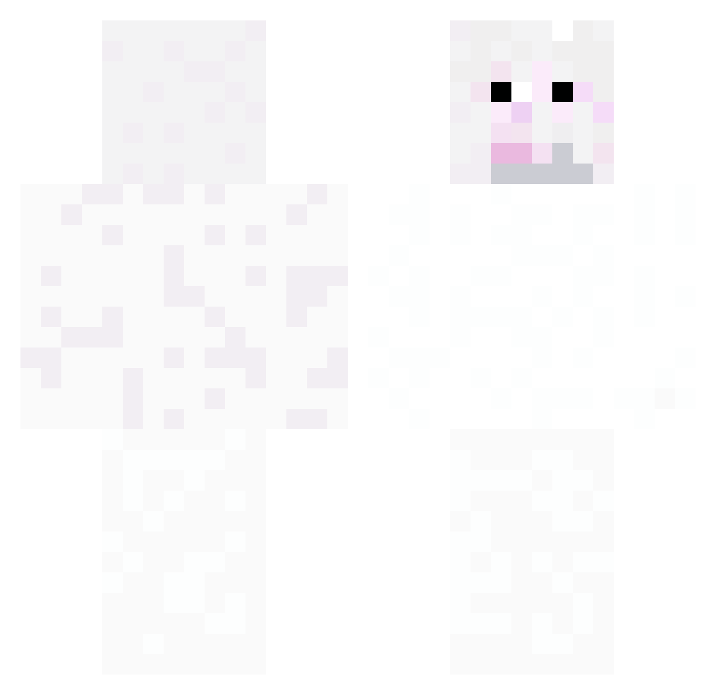 YTWF Minecraft skin, front and back view