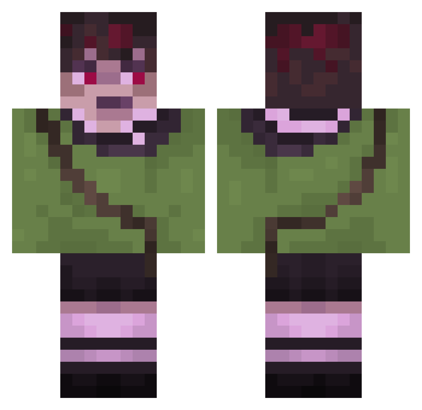 Lazeur3000 Minecraft skin, front and back view