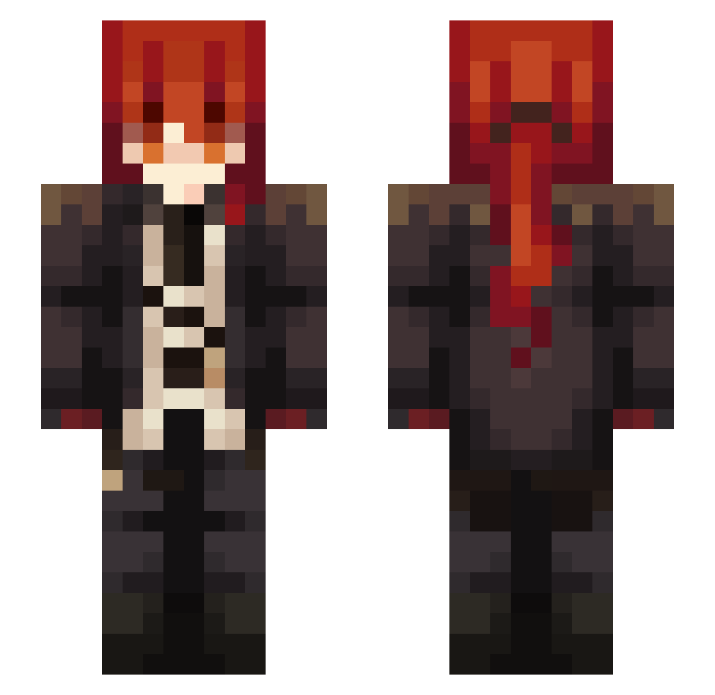 Ikura22 Minecraft skin, front and back view