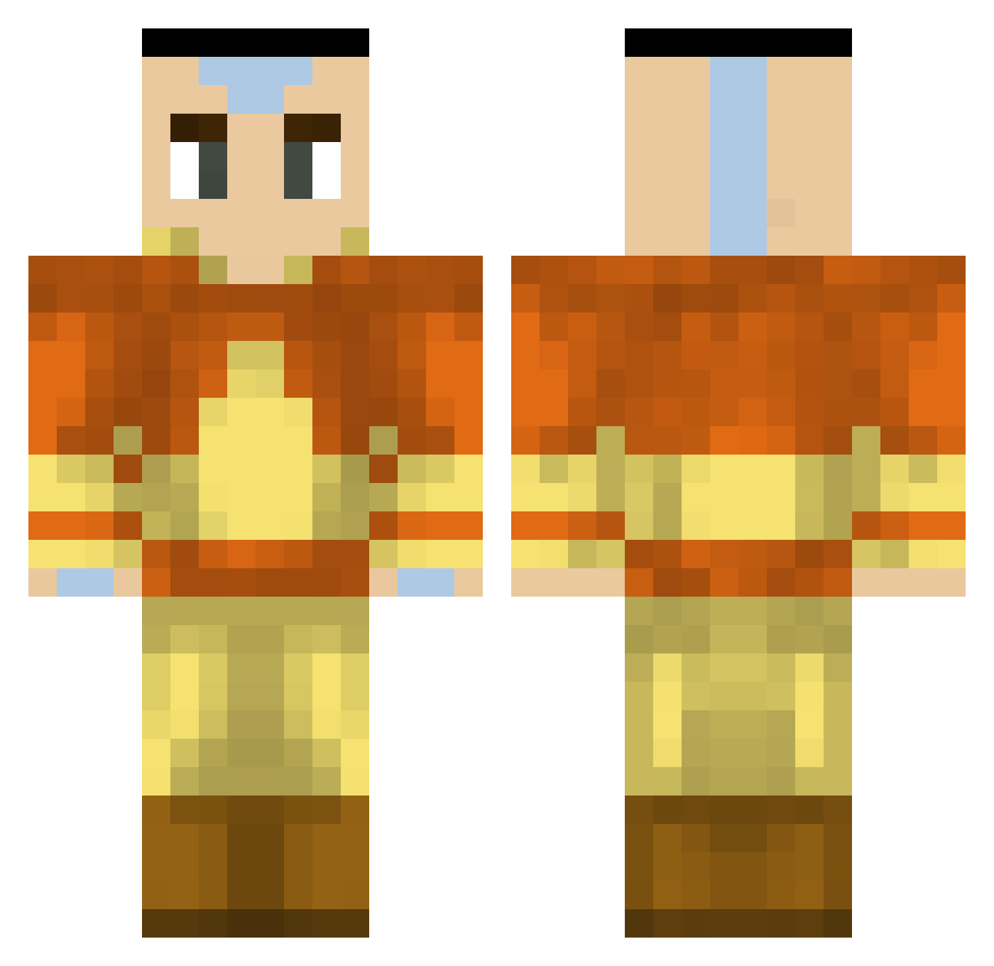 Lampentand Minecraft skin, front and back view