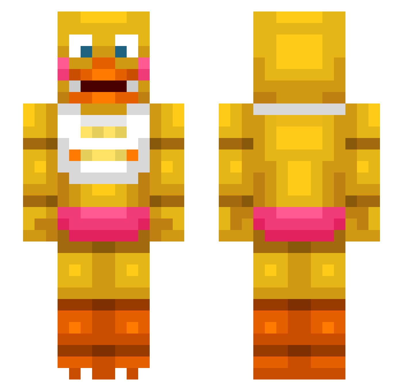 superstrong Minecraft skin, front and back view