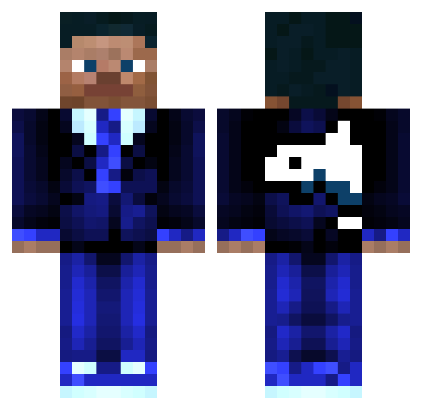 DollphinWith2L Minecraft skin, front and back view