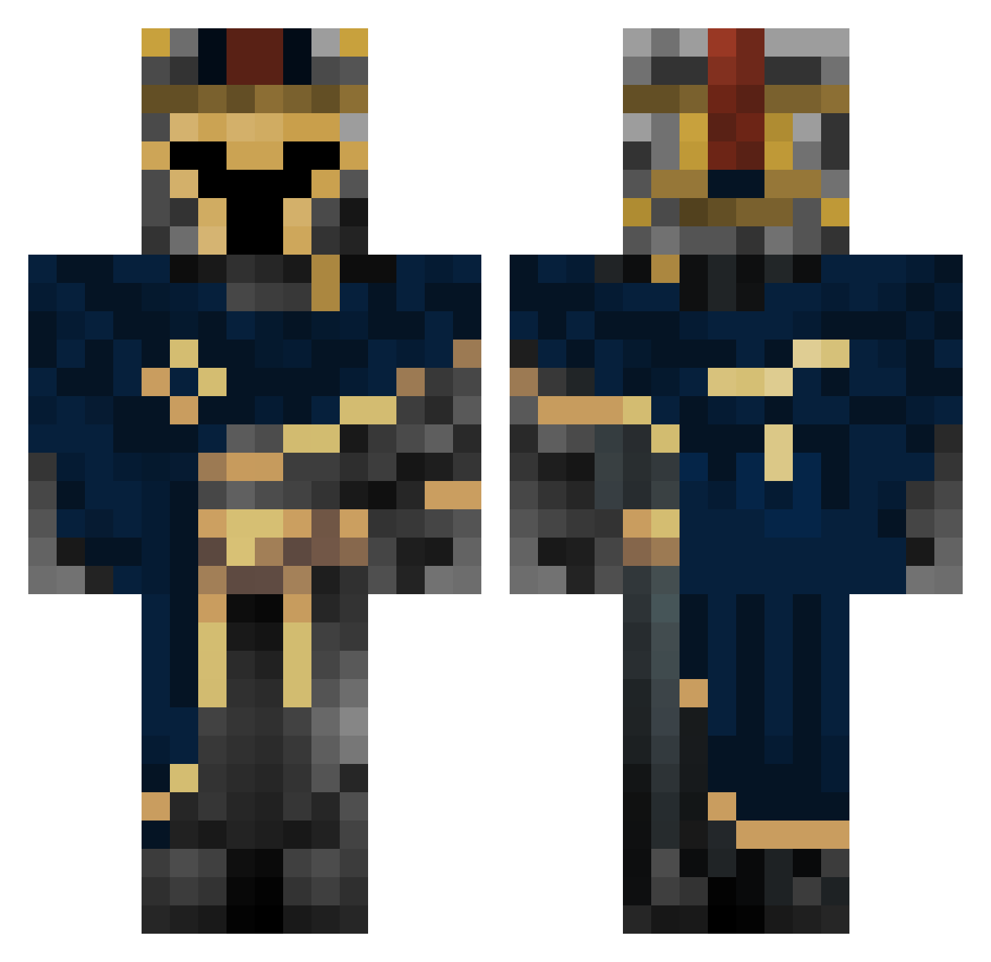 Tisam7436 Minecraft skin, front and back view