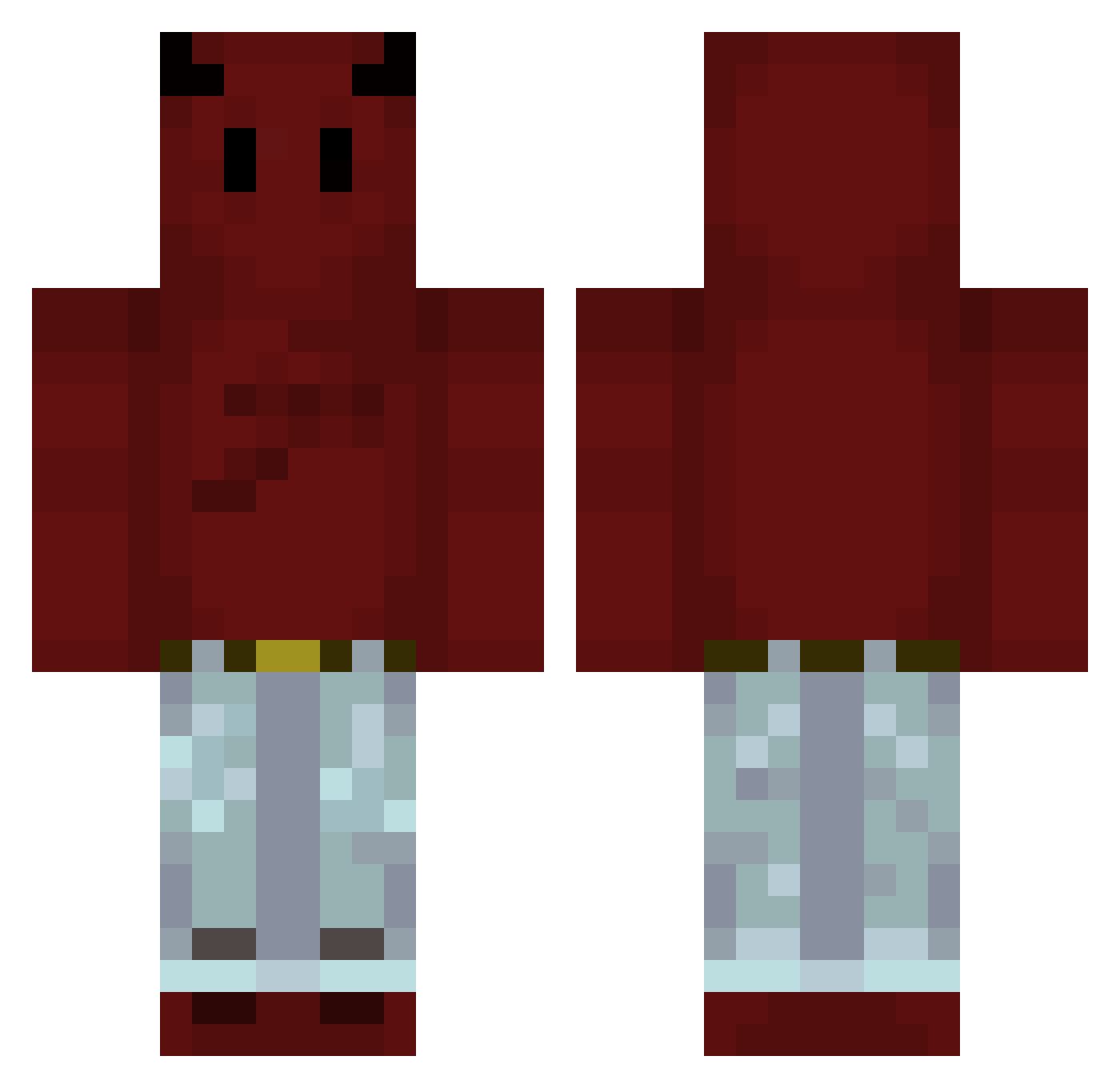 Pr0fbanana Minecraft skin, front and back view