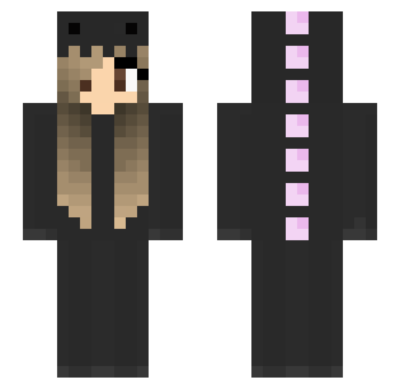 OpjebekKnaller Minecraft skin, front and back view