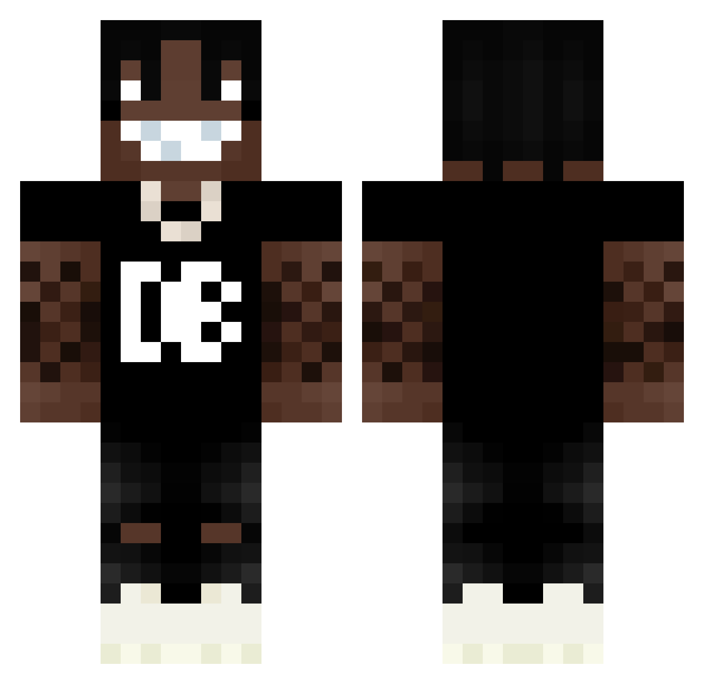 SnPzRxsher Minecraft skin, front and back view