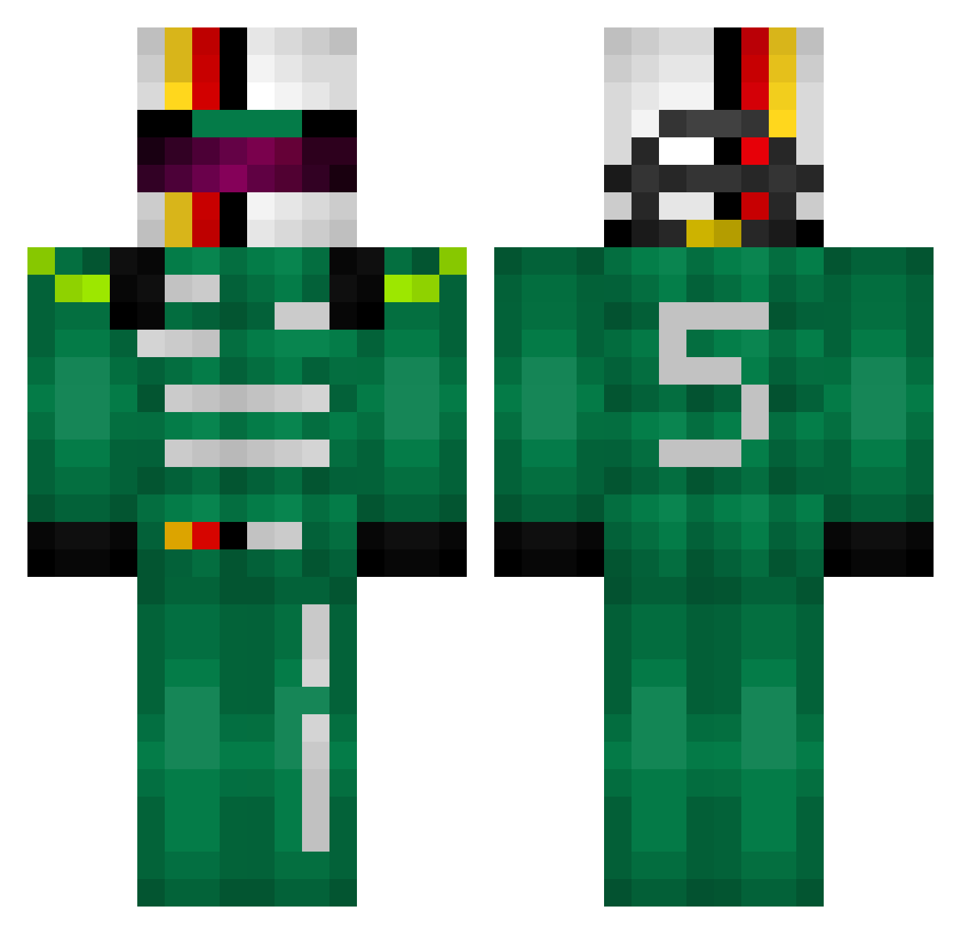 NovaJPG Minecraft skin, front and back view